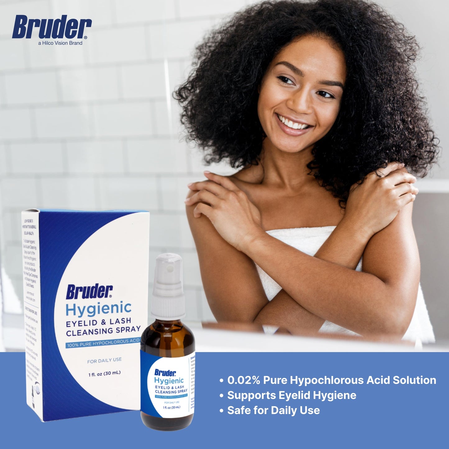 Bruder Hygienic Eyelid Solution Spray β Hypochlorous in Saline for Daily Eye Hygiene (30mL)