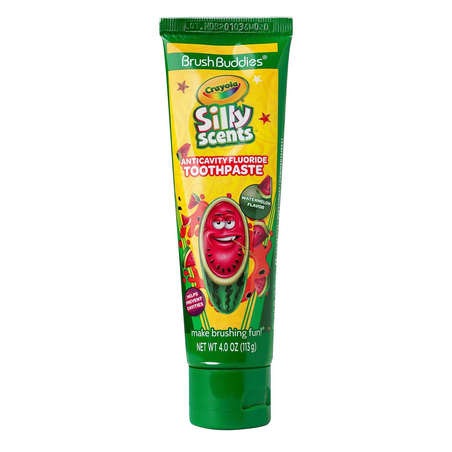 Brush Buddies Crayola Silly Scents Watermelon Flavored Toothpaste for Kids (Ages 2+) โ Fluoride and Anticavity