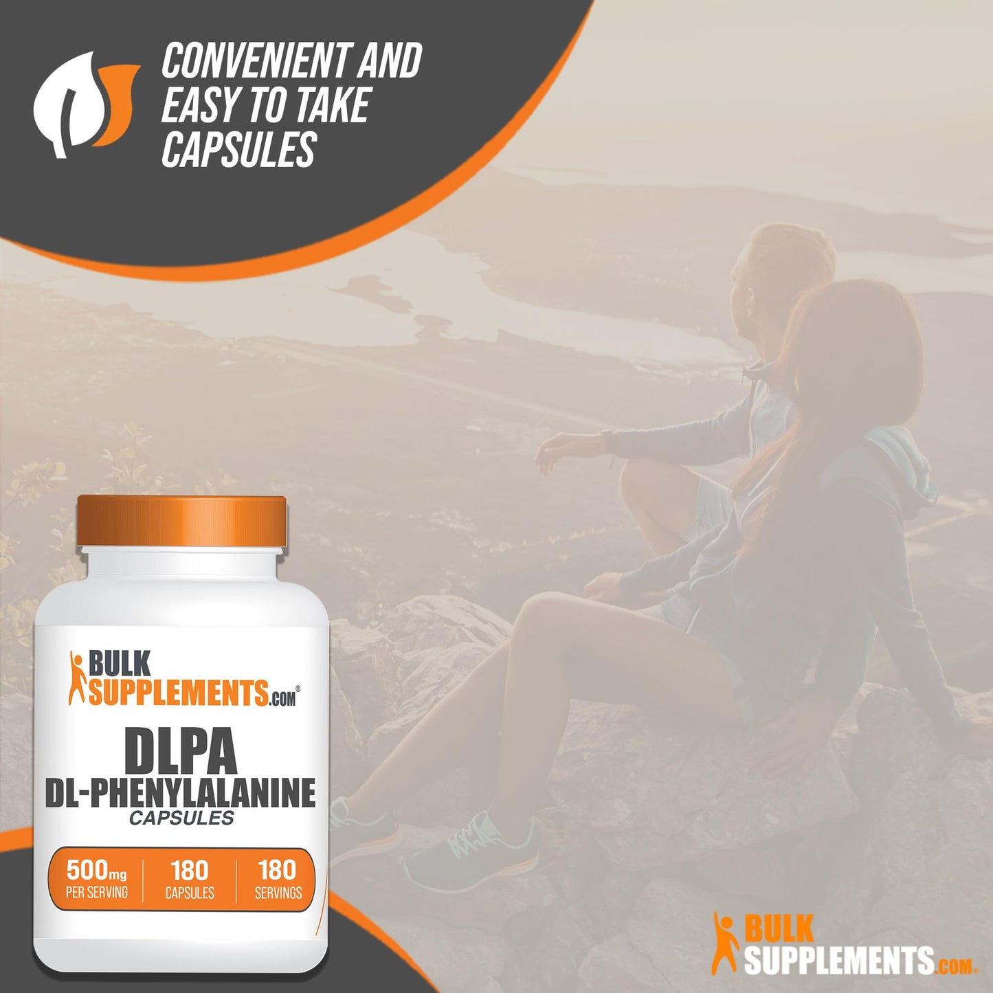 BulkSupplements DL-Phenylalanine Capsules 500mg (DLPA) โ 180 Caps, Gluten Free