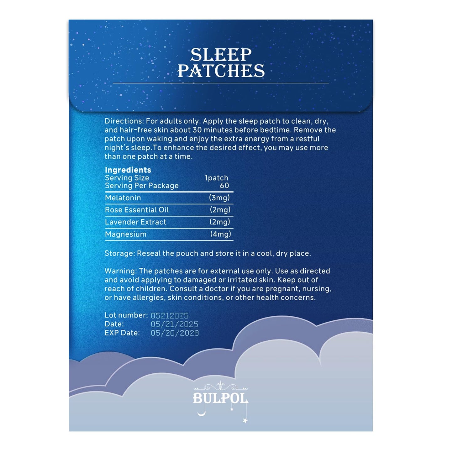 BULPOL Sleep Patches for Adults โ 60 Pack, All-Natural Deep Sleep
