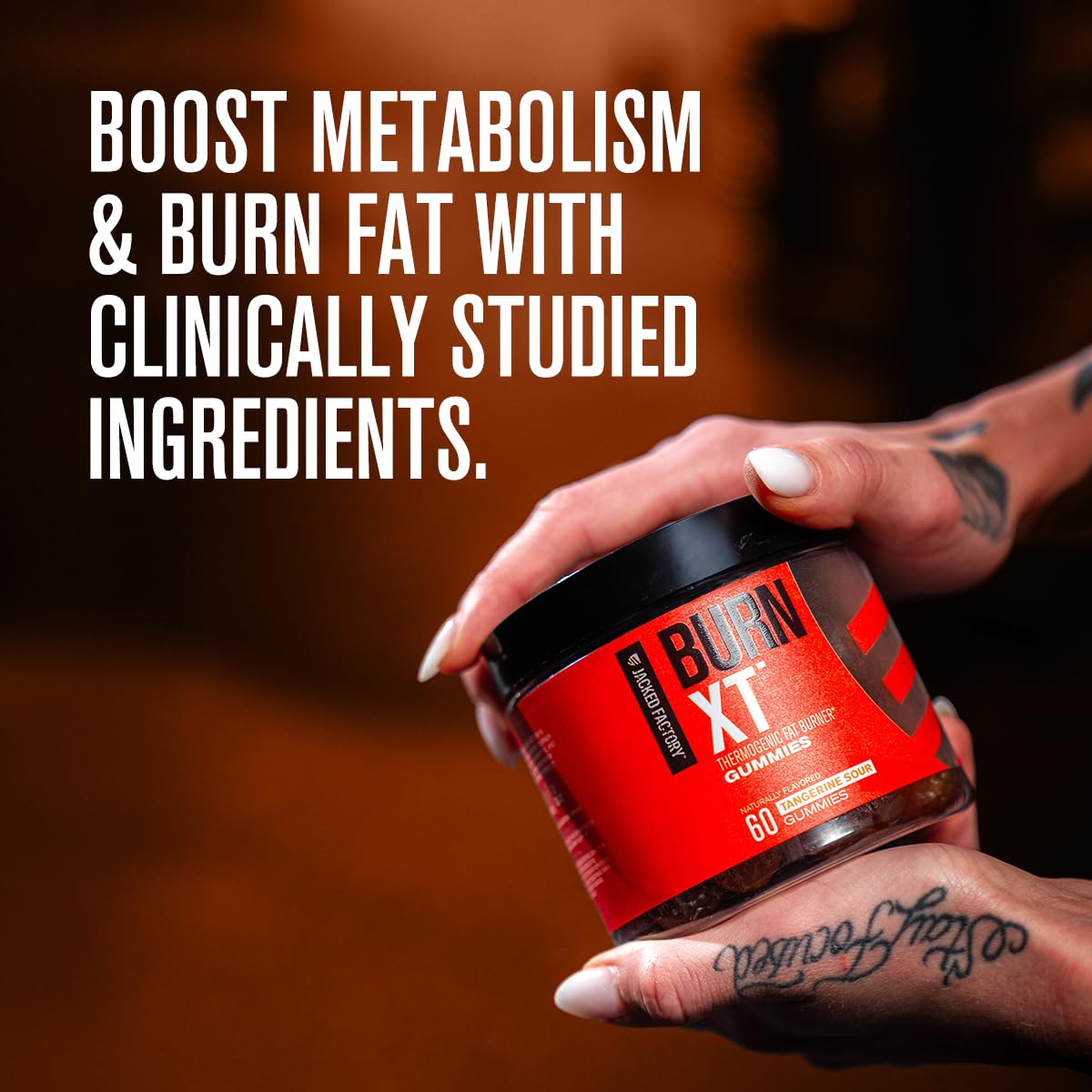 Burn-XT Gummies by Jacked Factory โ Thermogenic Fat Burner & Appetite Suppressant (60 Gummies, Tangerine Sour)