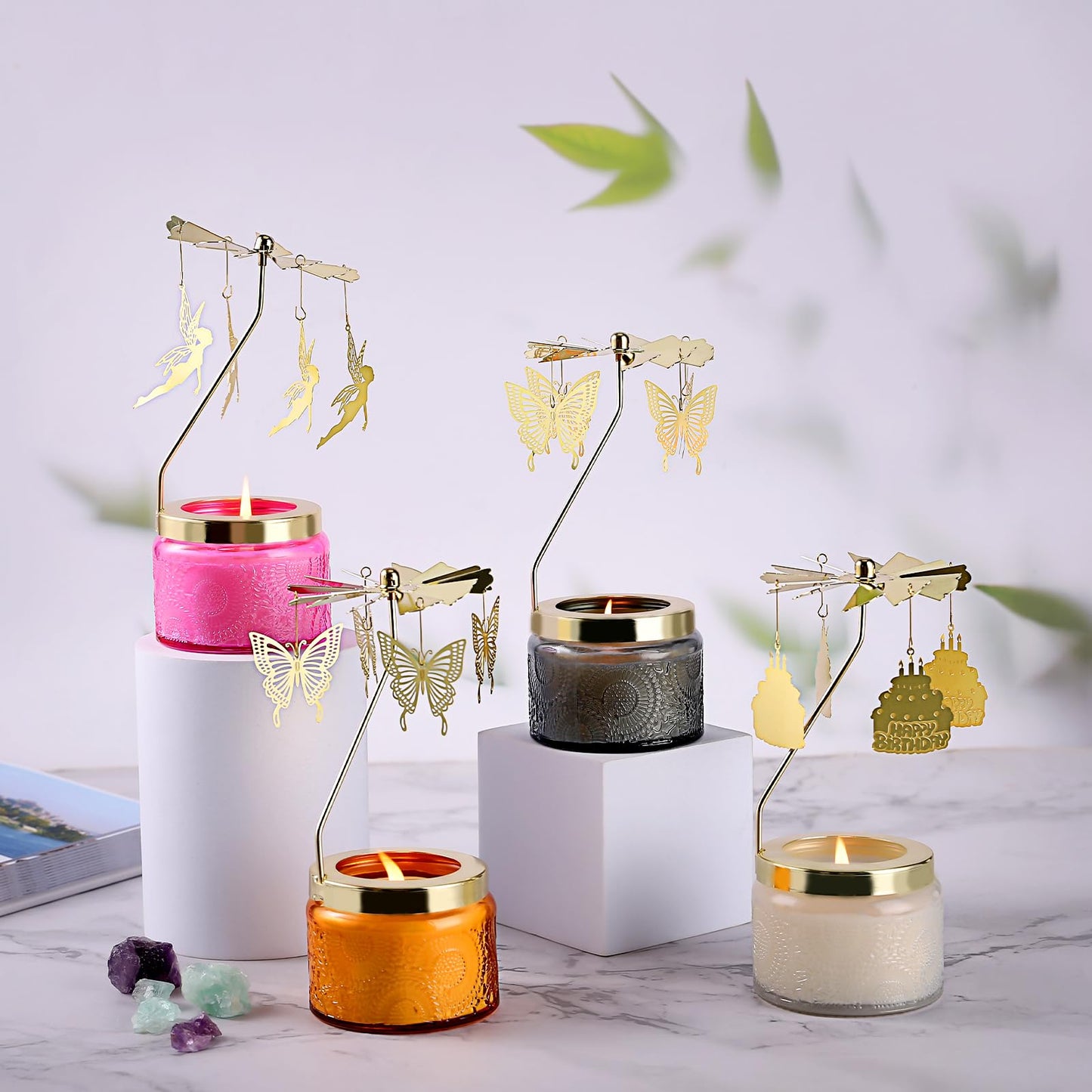 Butterfly Rotatable Candles for Women β Vanilla Cream Scent, Gray