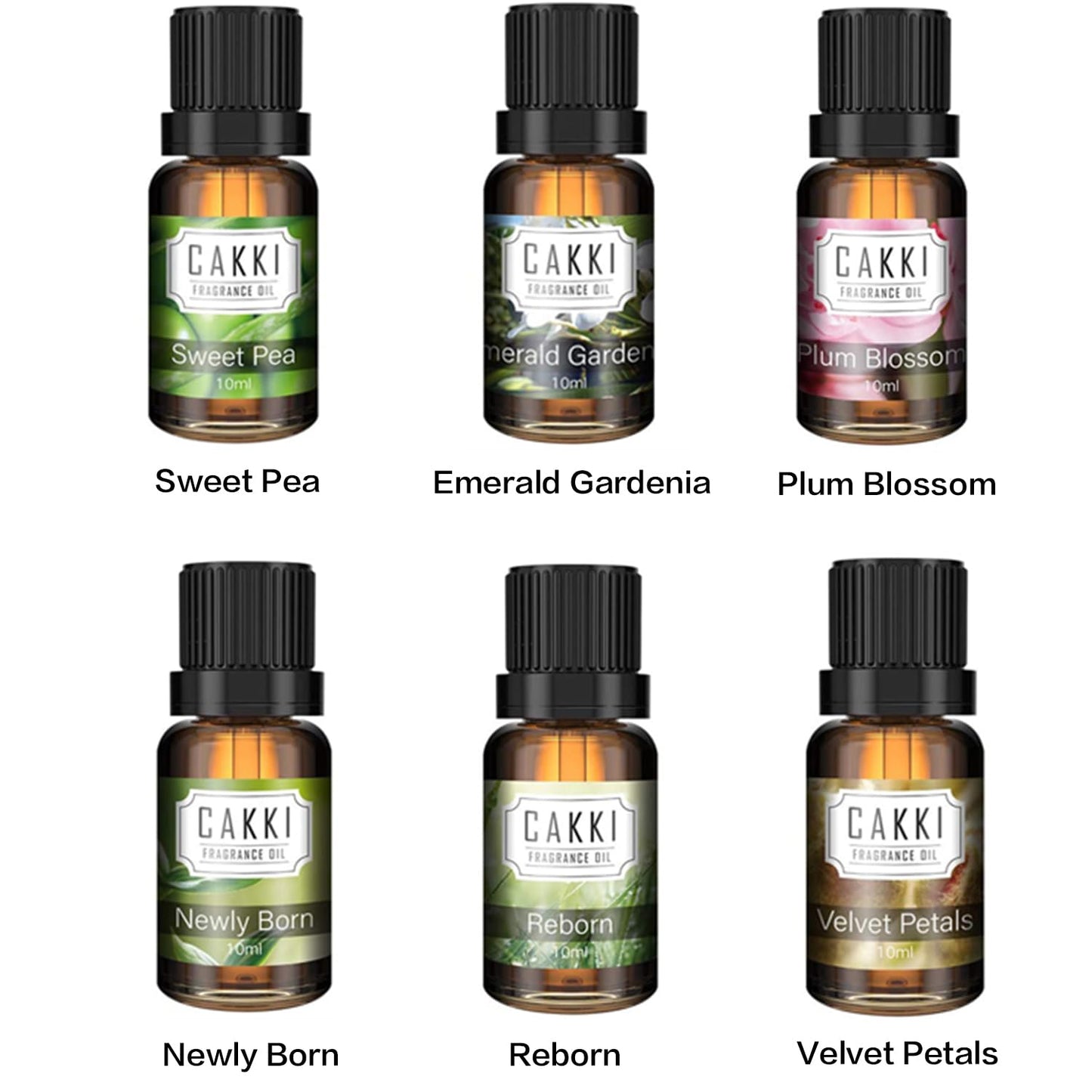 CAKKI Essential Oils for Diffusers โ 6x10ml Spring Fragrance Set