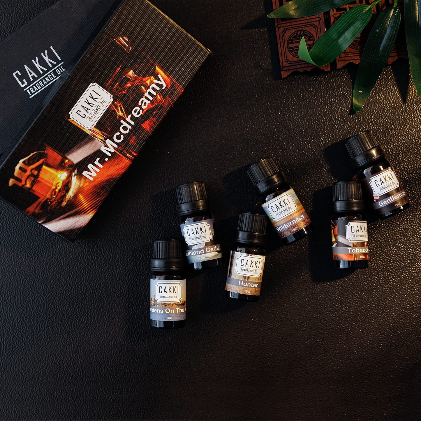 CAKKI Gentleman's Essential Oils Set — 6x10ml Pure Aromatherapy Oils for Candles, Humidifiers & Car Diffusers
