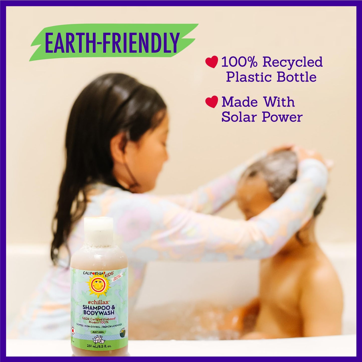 California Kids Shampoo + Body Wash | Chillax Lavender โ 100% Plant-Based, Hypoallergenic, 8.5 oz
