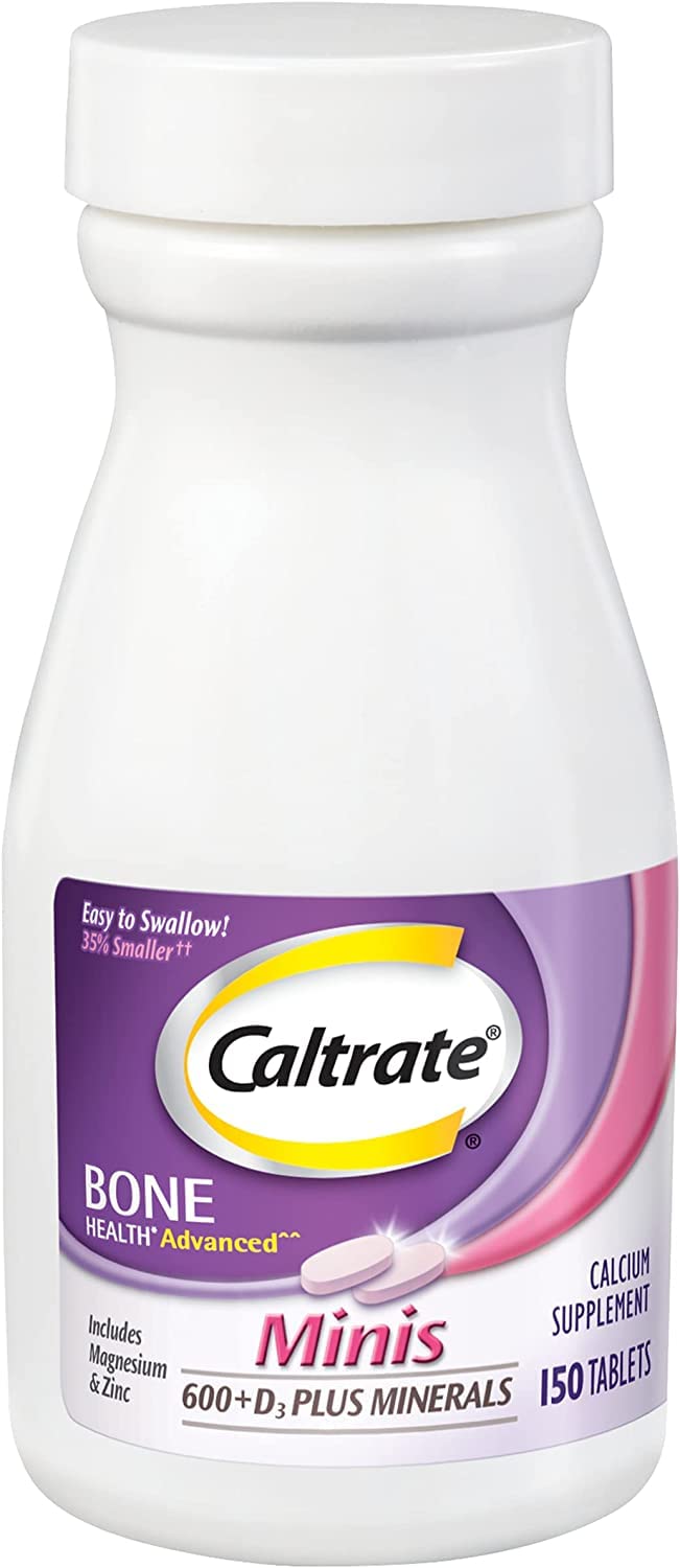 Caltrate Minis + Minerals β 150 Count (Pack of 2) | Calcium + Vitamin D3 + Zinc, Copper & Manganese