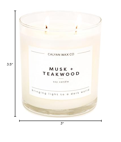Calyan Wax Co. Musk & Teakwood 2-Wick Soy Candle | 8.8oz