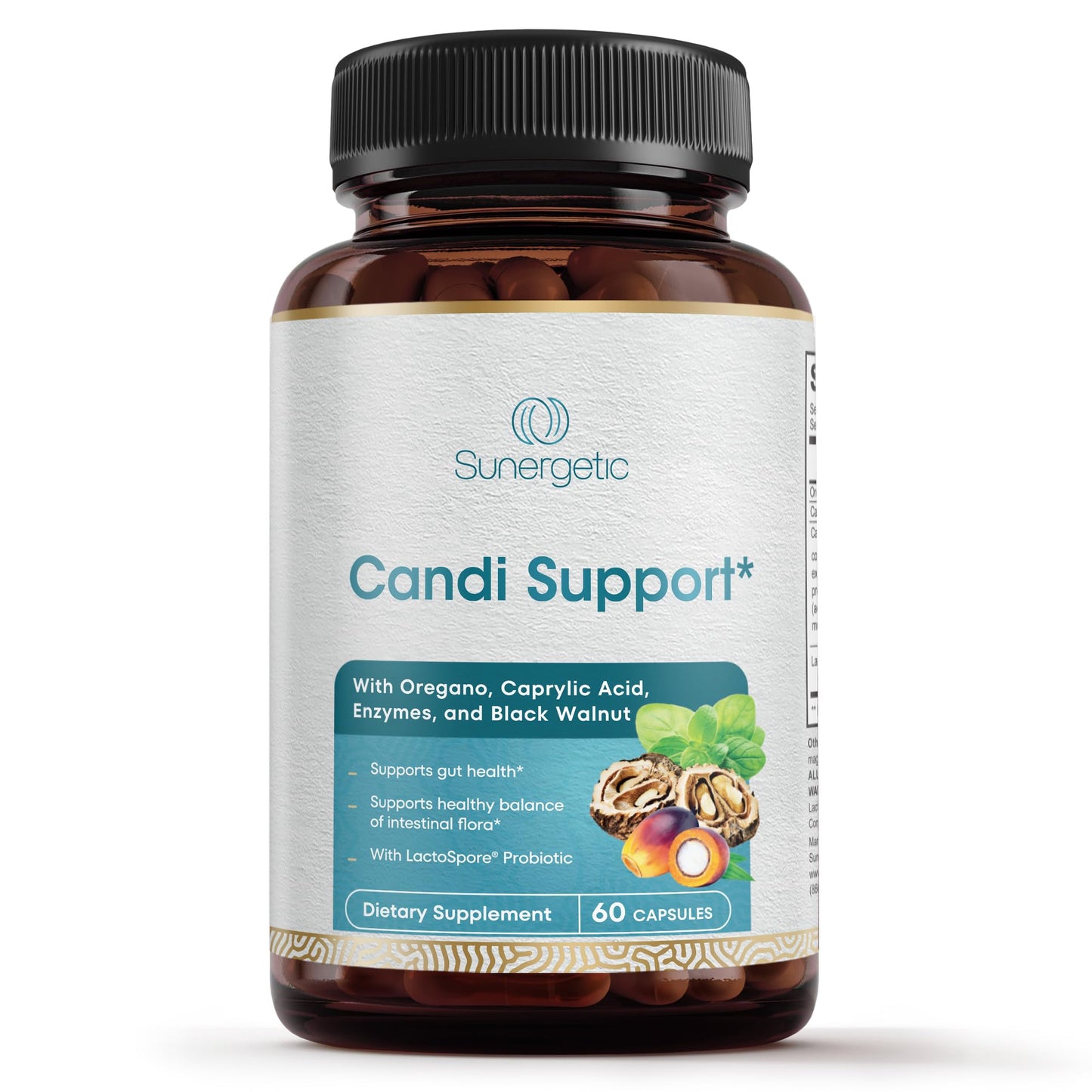 Premium Candida Cleanse Supplement โ Oregano, Caprylic Acid, Black Walnut & Probiotics | 60 Candi Support Capsules