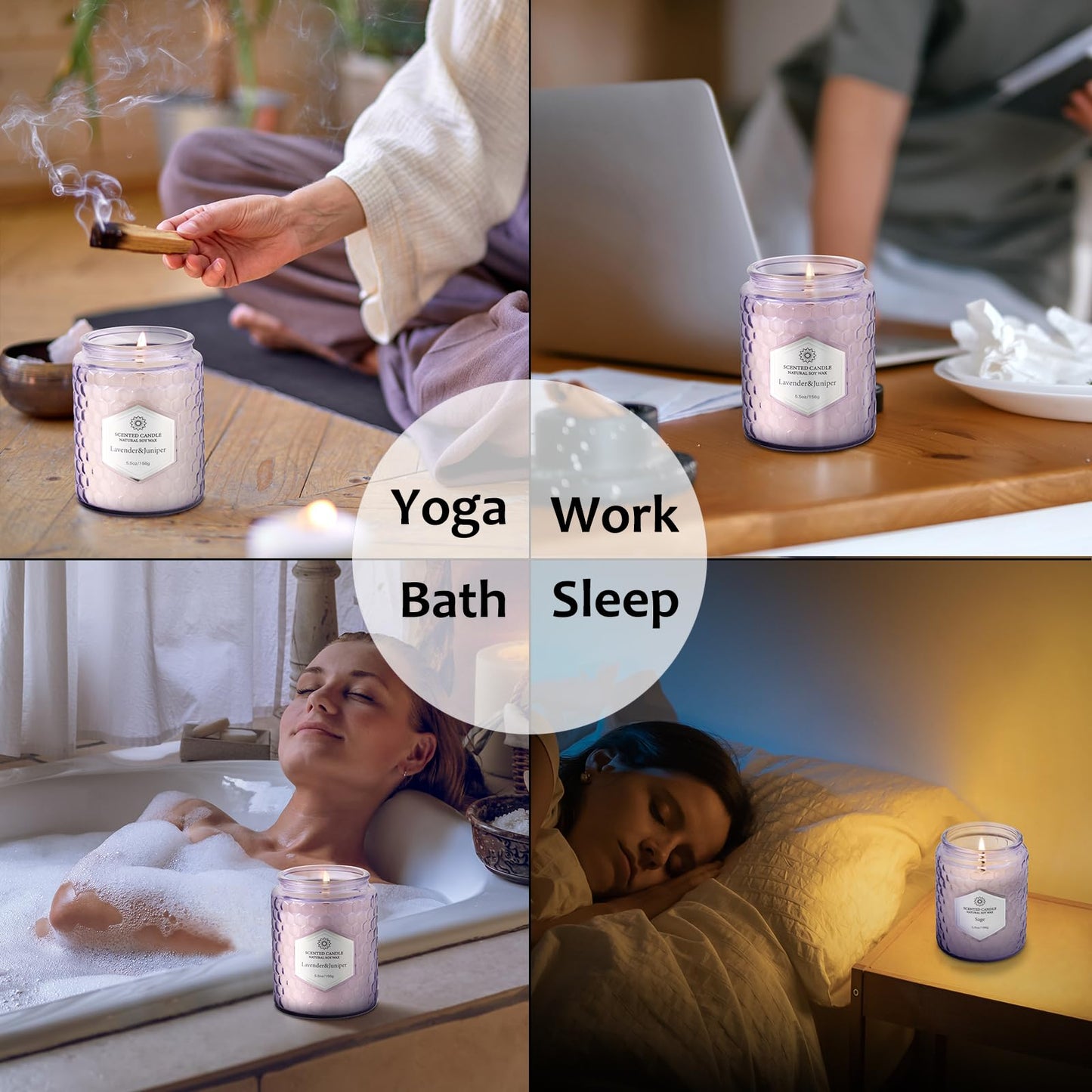 6 Pack Aromatherapy Candles Gift Set โ Soy Wax, 240 Hours Total Burn Time