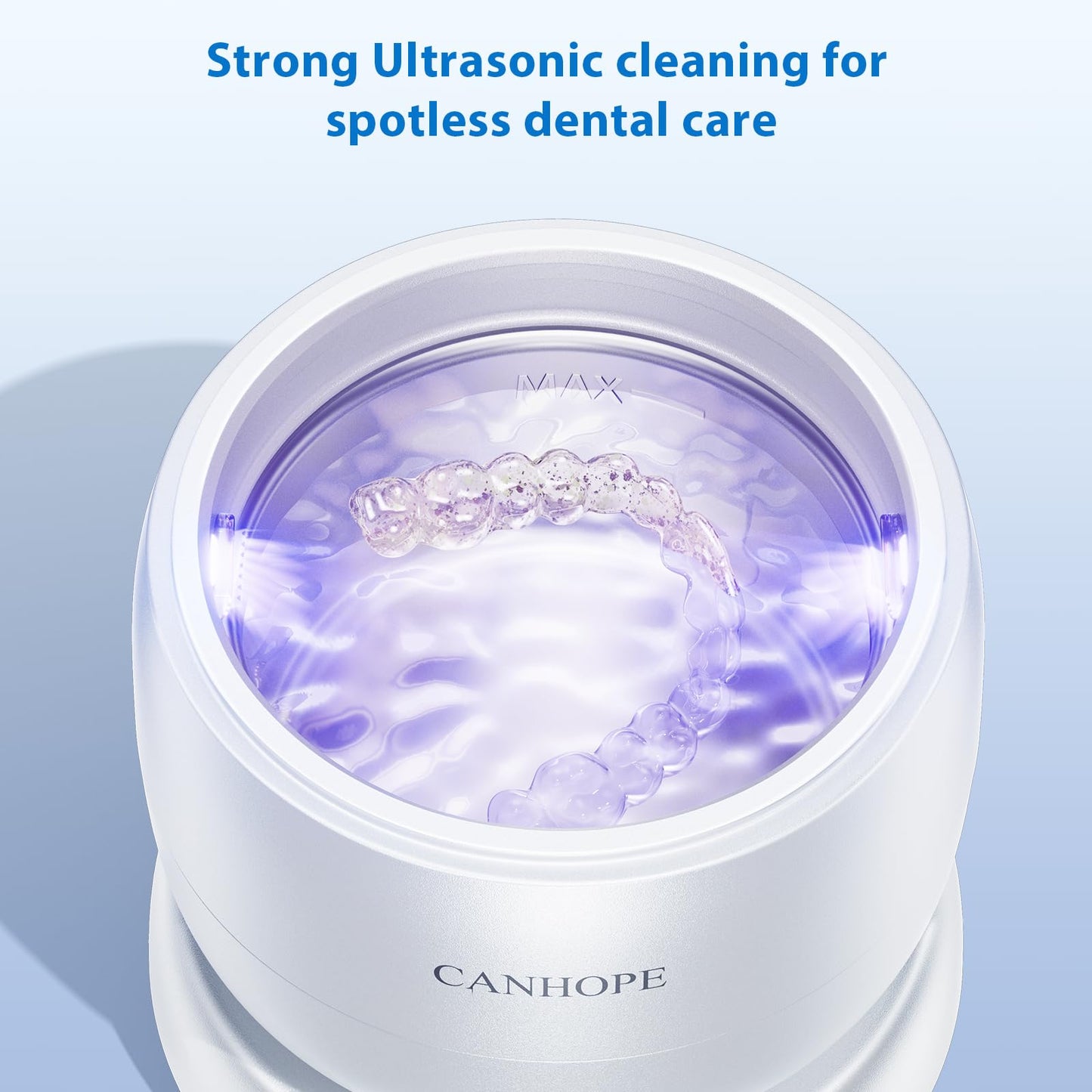 CANHOPE Ultrasonic Retainer Cleaner โ 42kHz, IPX7, 3 Timers, Quiet