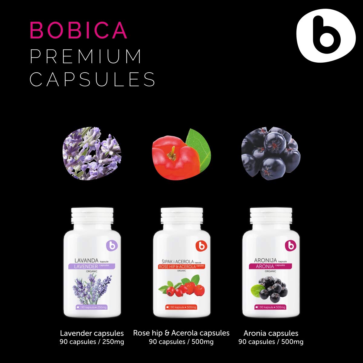 Organic Aronia Berry Capsules โ Immune Support, 500mg | 90 Vegan Caps
