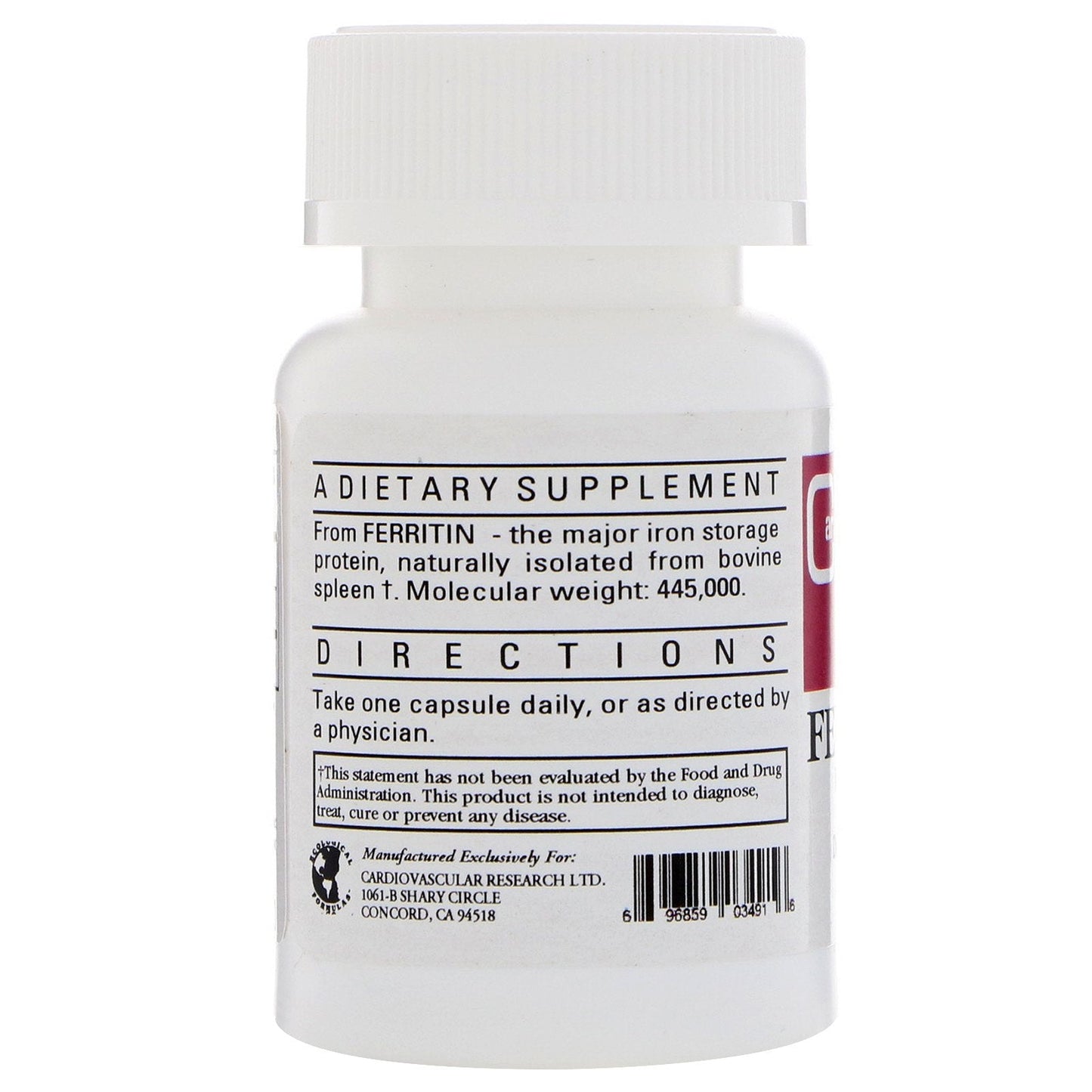 Cardiovascular Research Ferritin Capsules, 60 Count โ Bioavailable Iron