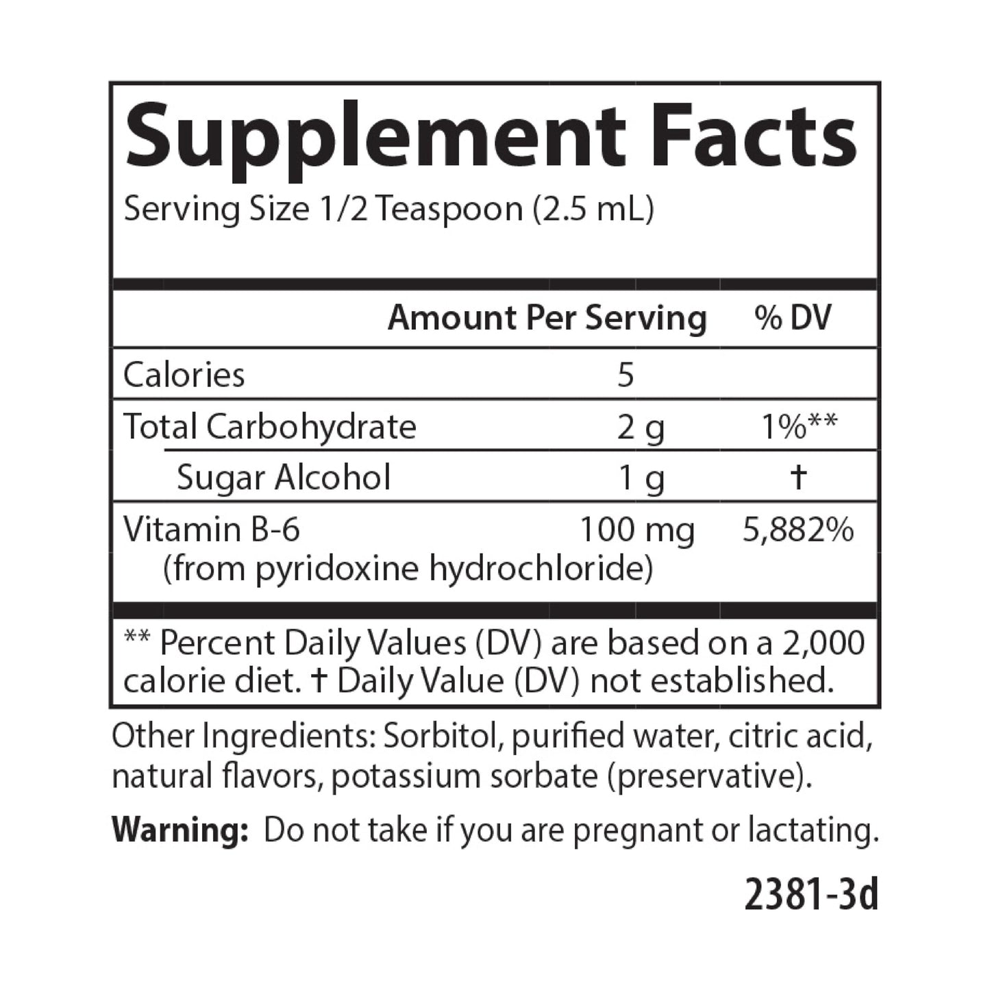 Carlson B-6 Liquid โ Vitamin B6 for Energy & Heart Health (Berry Lemonade, 120 mL)