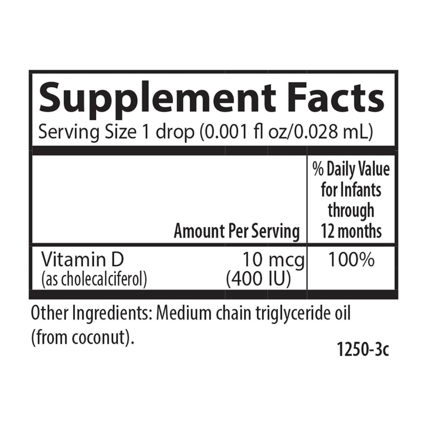 Carlson Baby D3 400 IU Drops โ 365 Drops, Vegetarian & Unflavored