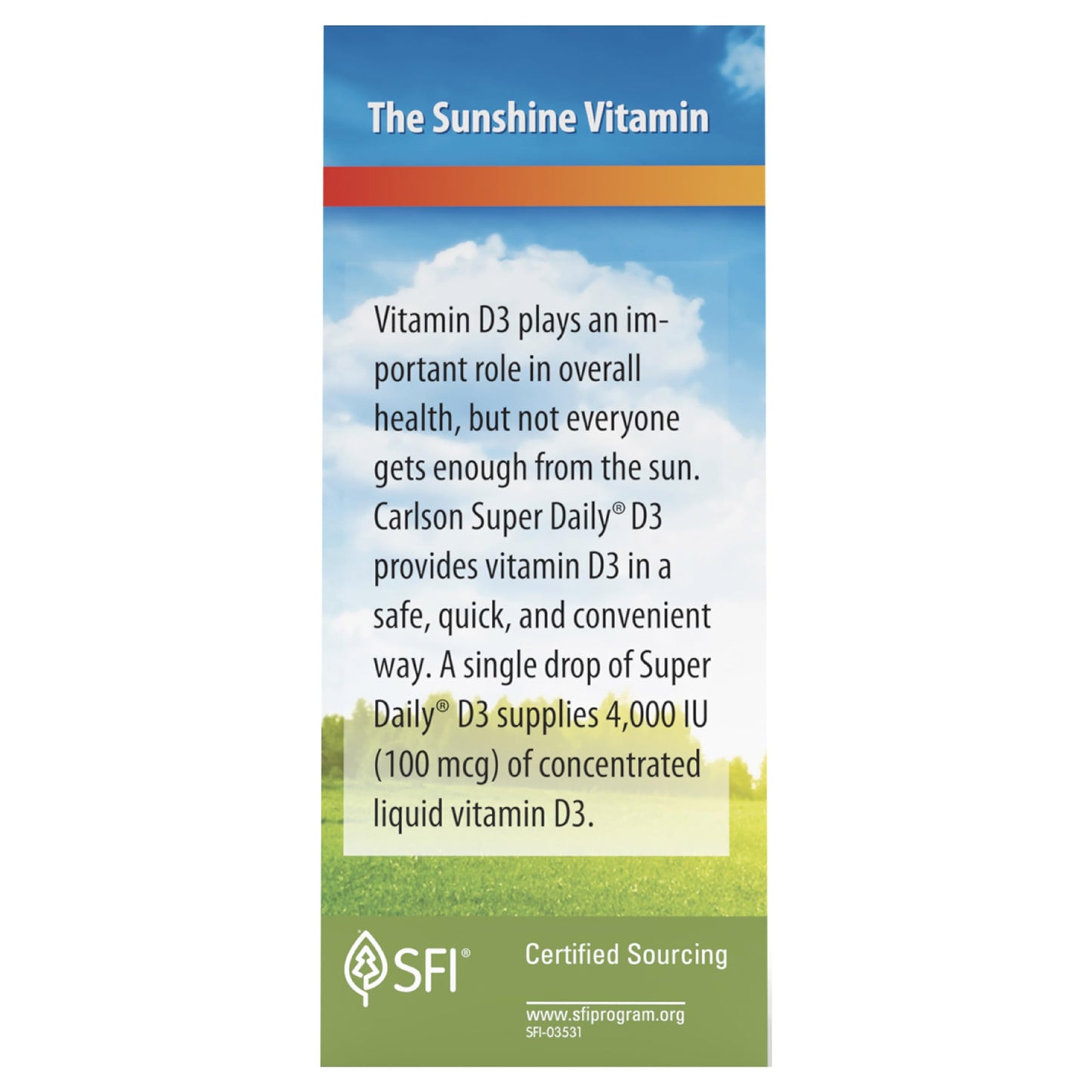 Carlson Super Daily D3 4000 IU per Drop | Liquid Vitamin D3, 1-Year Supply, Unflavored