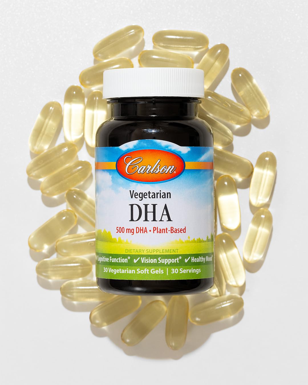Carlson Vegetarian DHA โ Plant-Based Algae-Sourced DHA (570 mg) | 30 Softgels