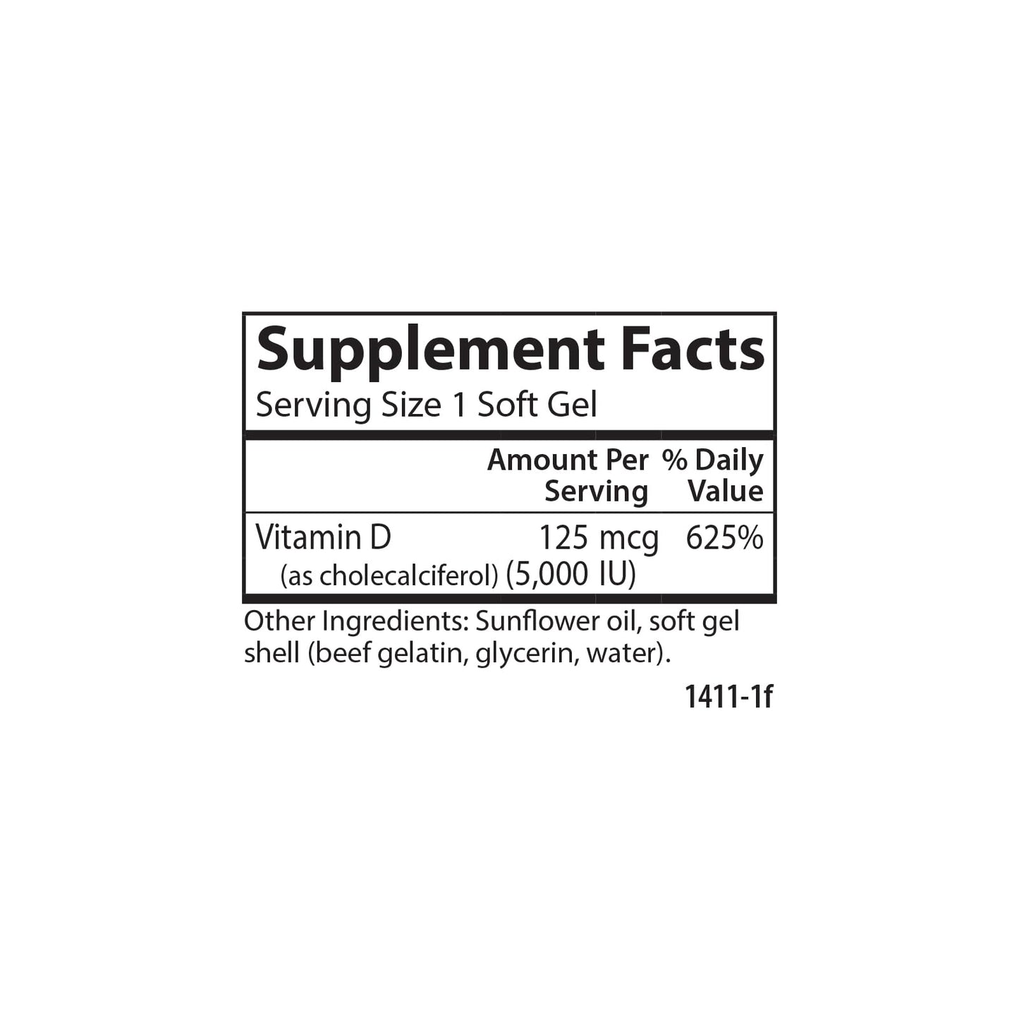 Carlson Vitamin D3 5000 IU Soft Gels โ Bone & Muscle Health, 120 Softgels