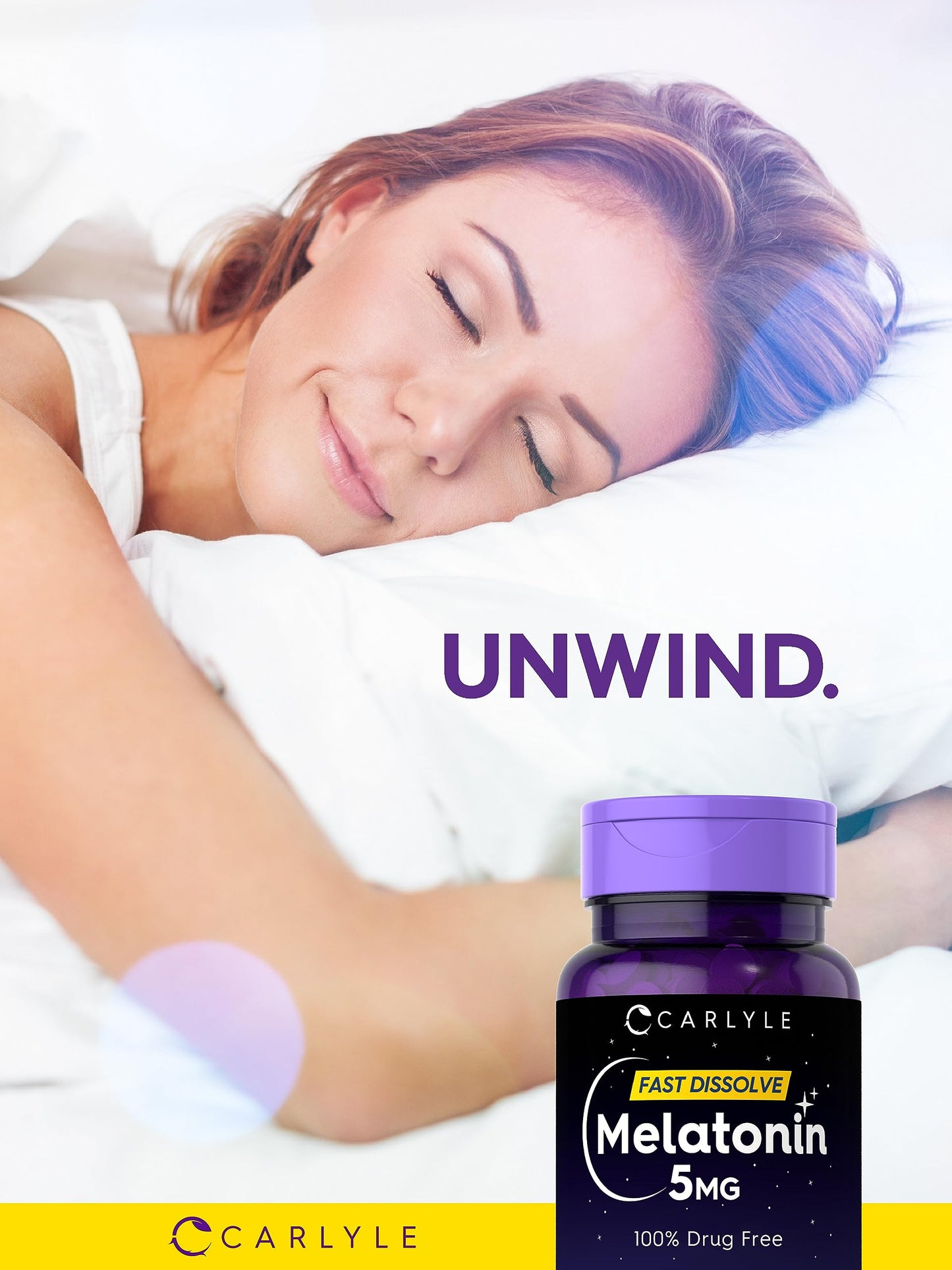 Carlyle Melatonin 5 mg Fast Dissolve, Berry โ 300 Tablets | Vegetarian