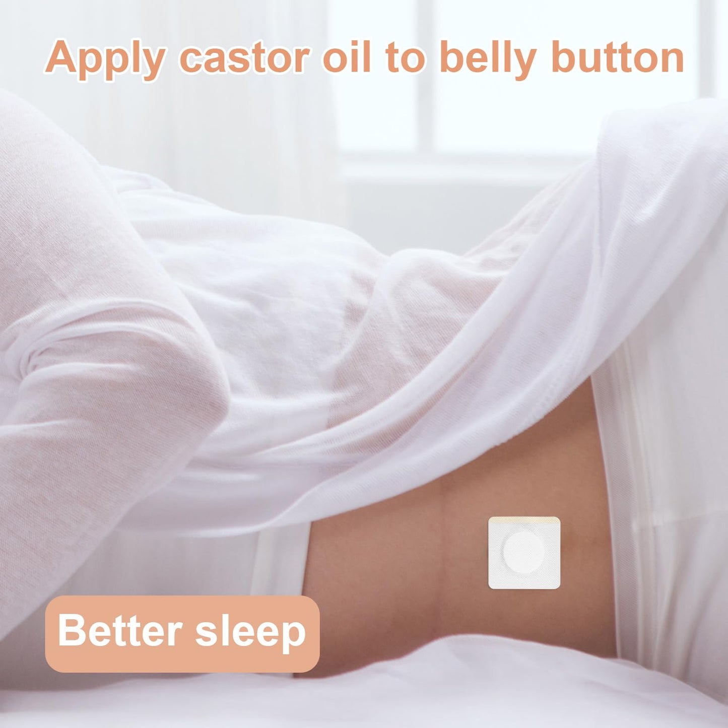 30 Pcs Castor Oil Belly Button Patches โ Organic Cotton, 2.76x2.76in, Non-Woven, Self-Adhesive