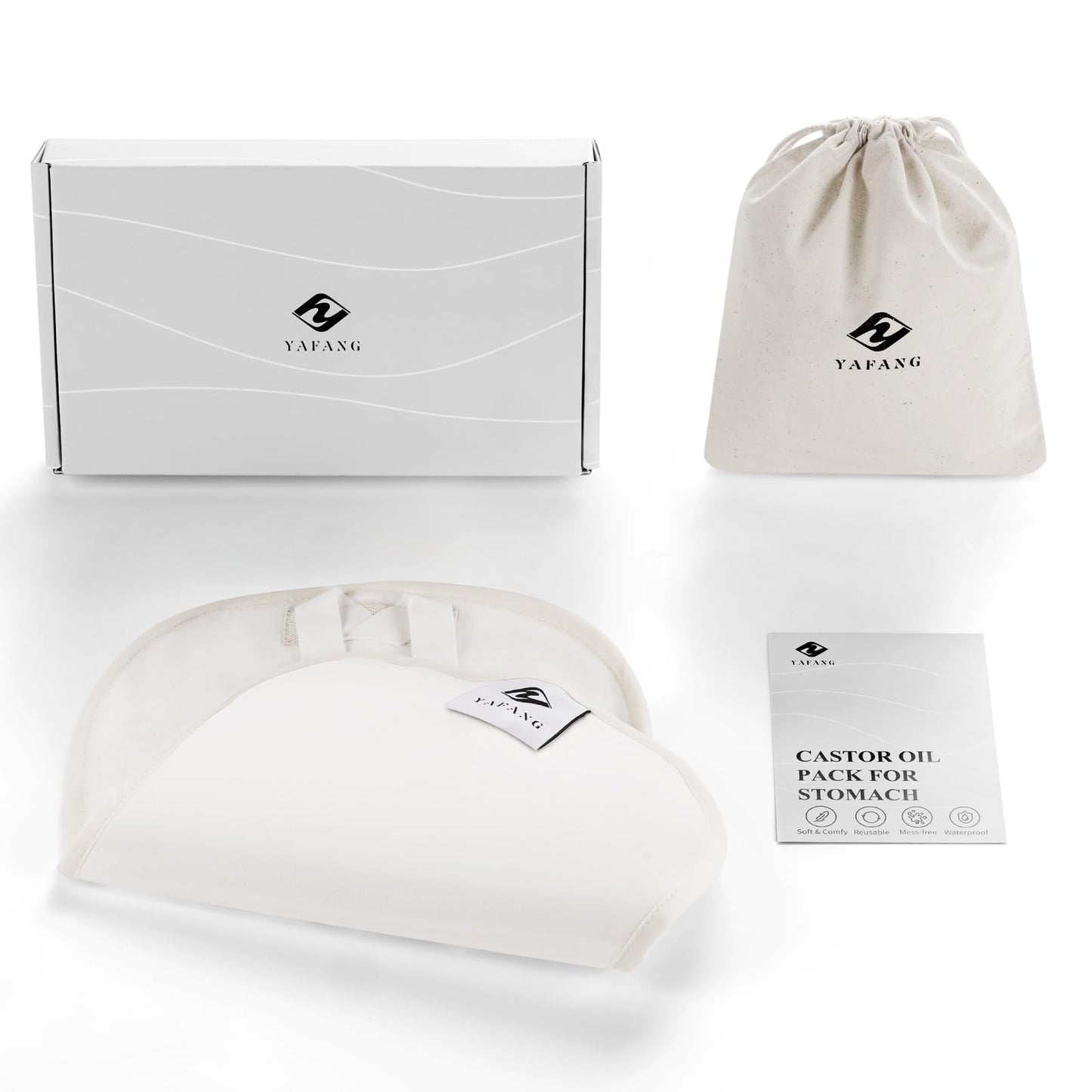 Castor Oil Pack Wrap for Stomach โ Premium Cotton Flannel & Reusable Straps