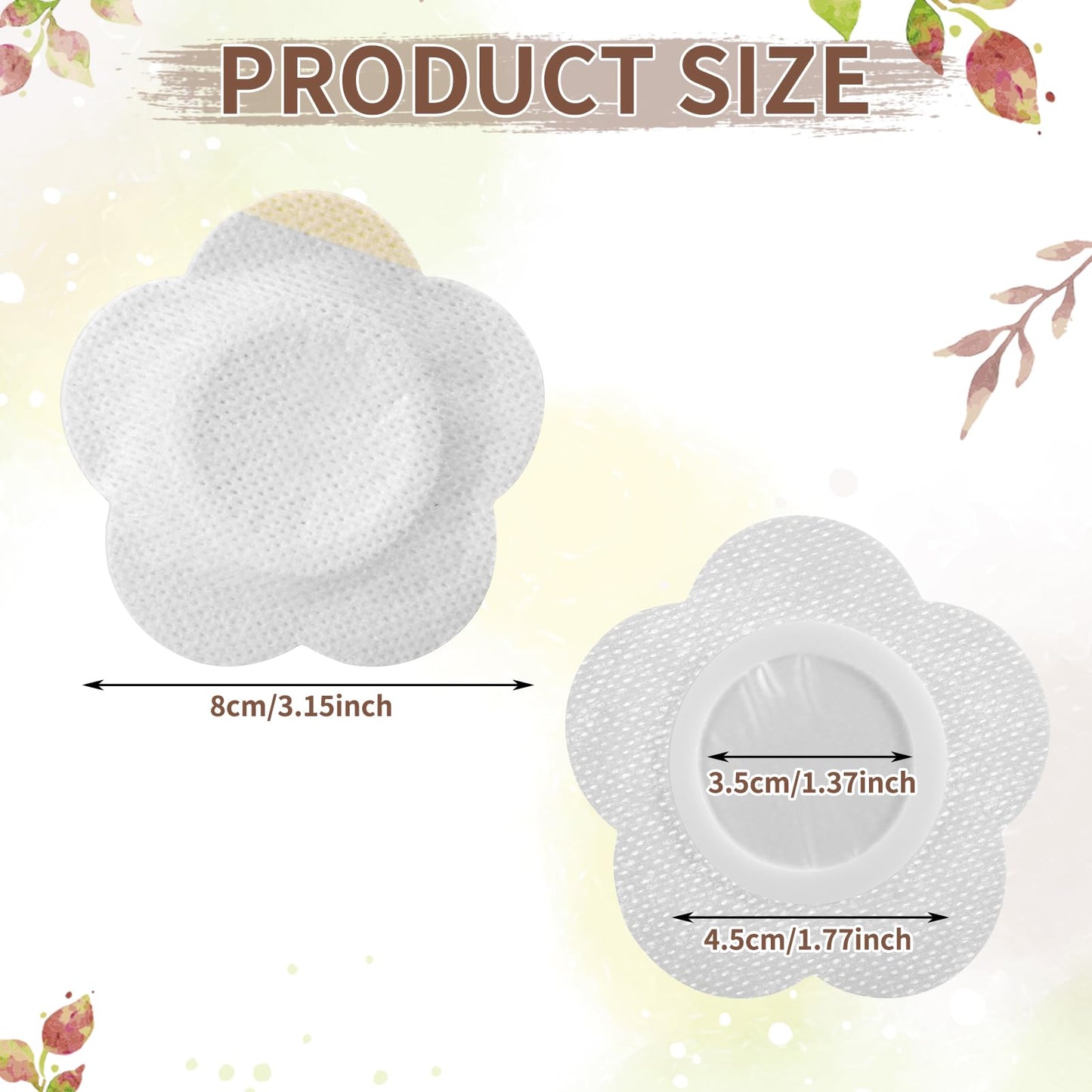 Castor Oil Patches - Disposable Organic Cotton Self-Adhesive Belly Button Patches (60 pcs, 3.15 inch, White)