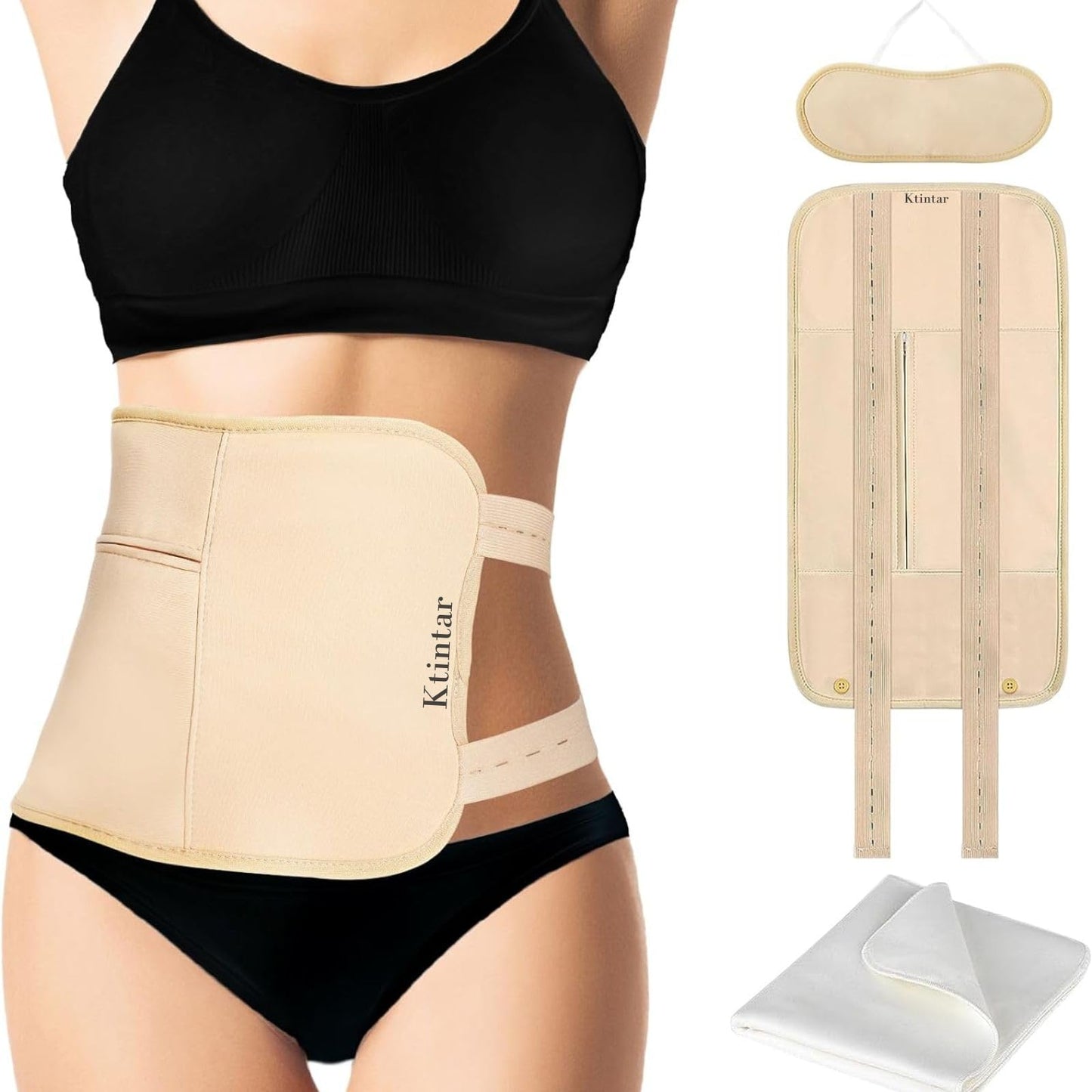 3Pcs Castor Oil Pack Wrap β Reusable Organic Pack for Liver Detox, Insomnia, Constipation & Inflammation | Adjustable Elastic Straps