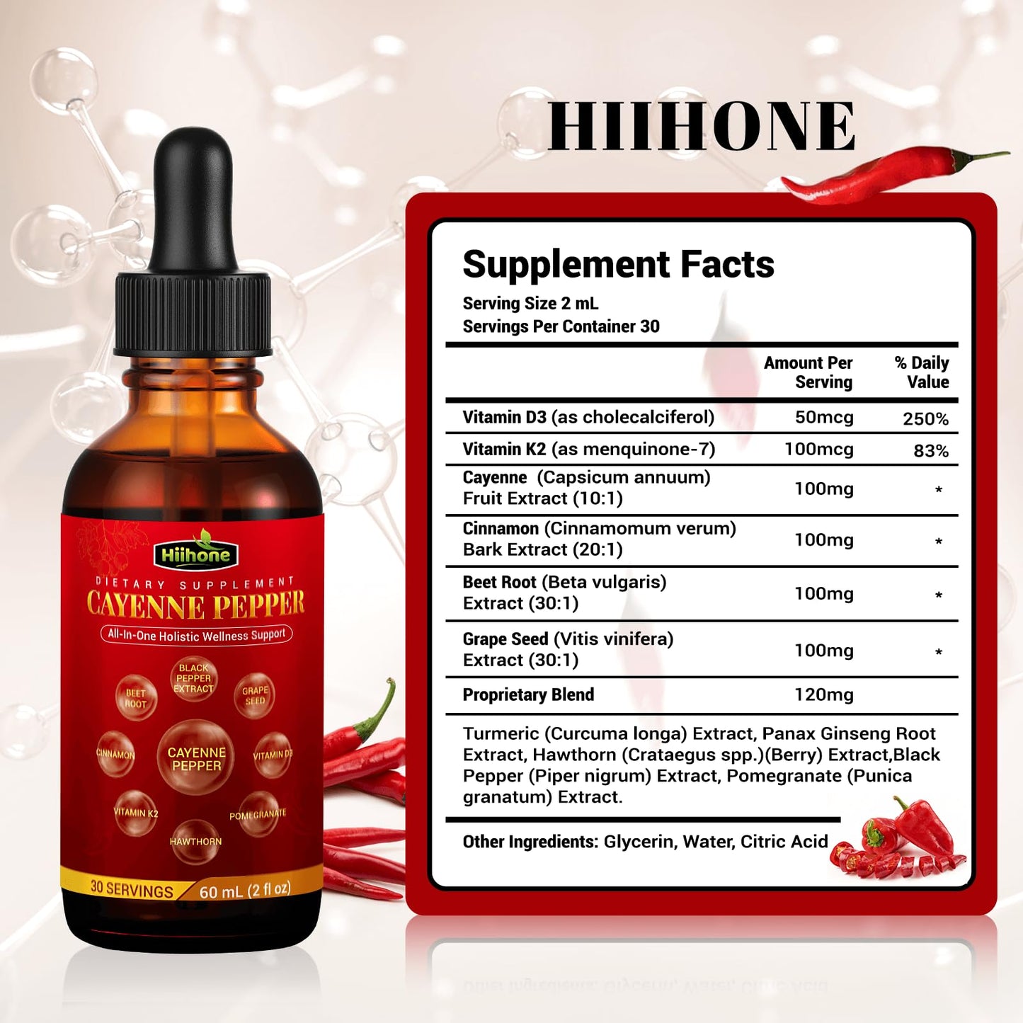 (2 Packs) 10-in-1 Cayenne Pepper Drops โ Herbal Digestive & Immune Support โ 4 Fl Oz