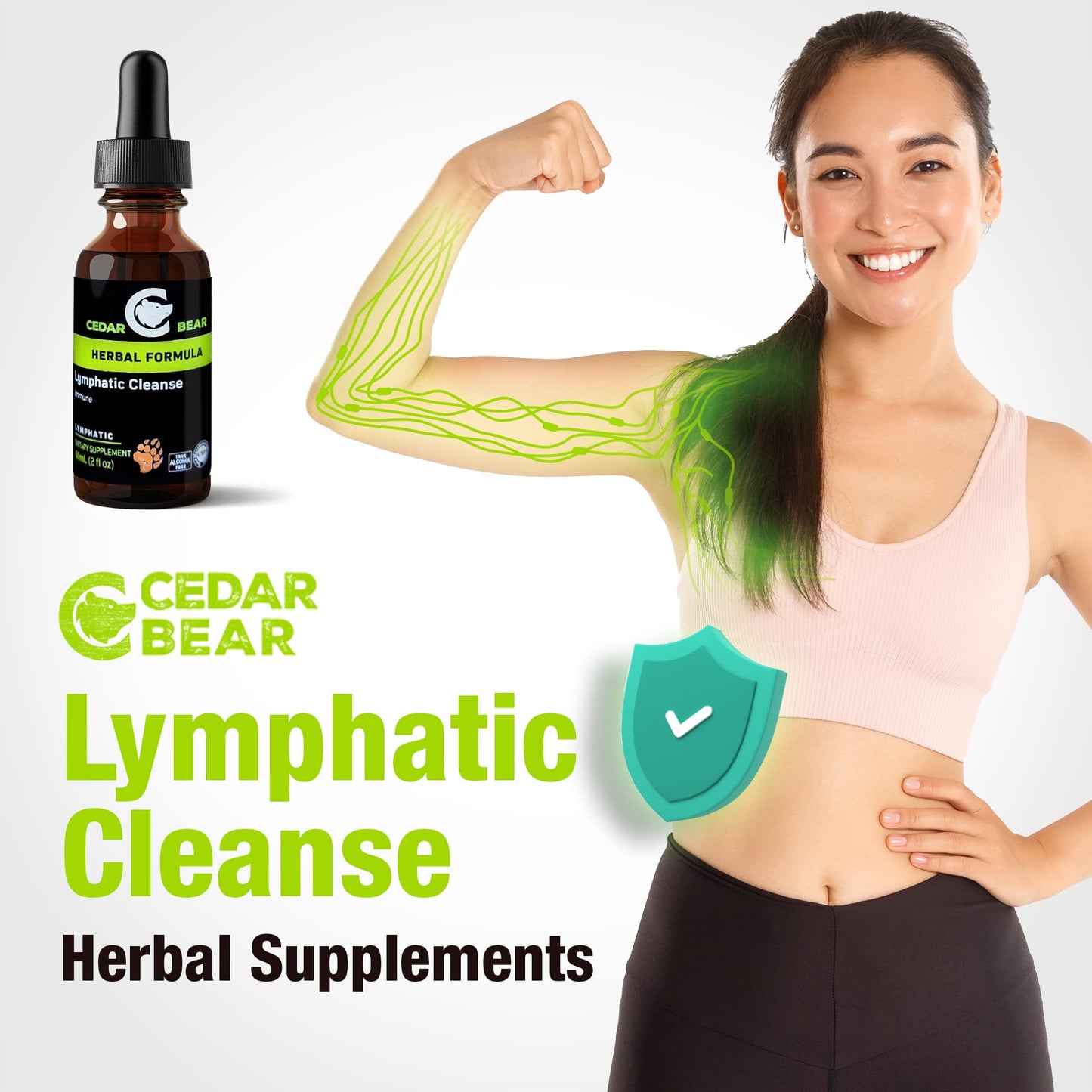 Cedar Bear Lymphatic Cleanse โ Immune Support Drops (Alcohol-Free, 2 fl oz)