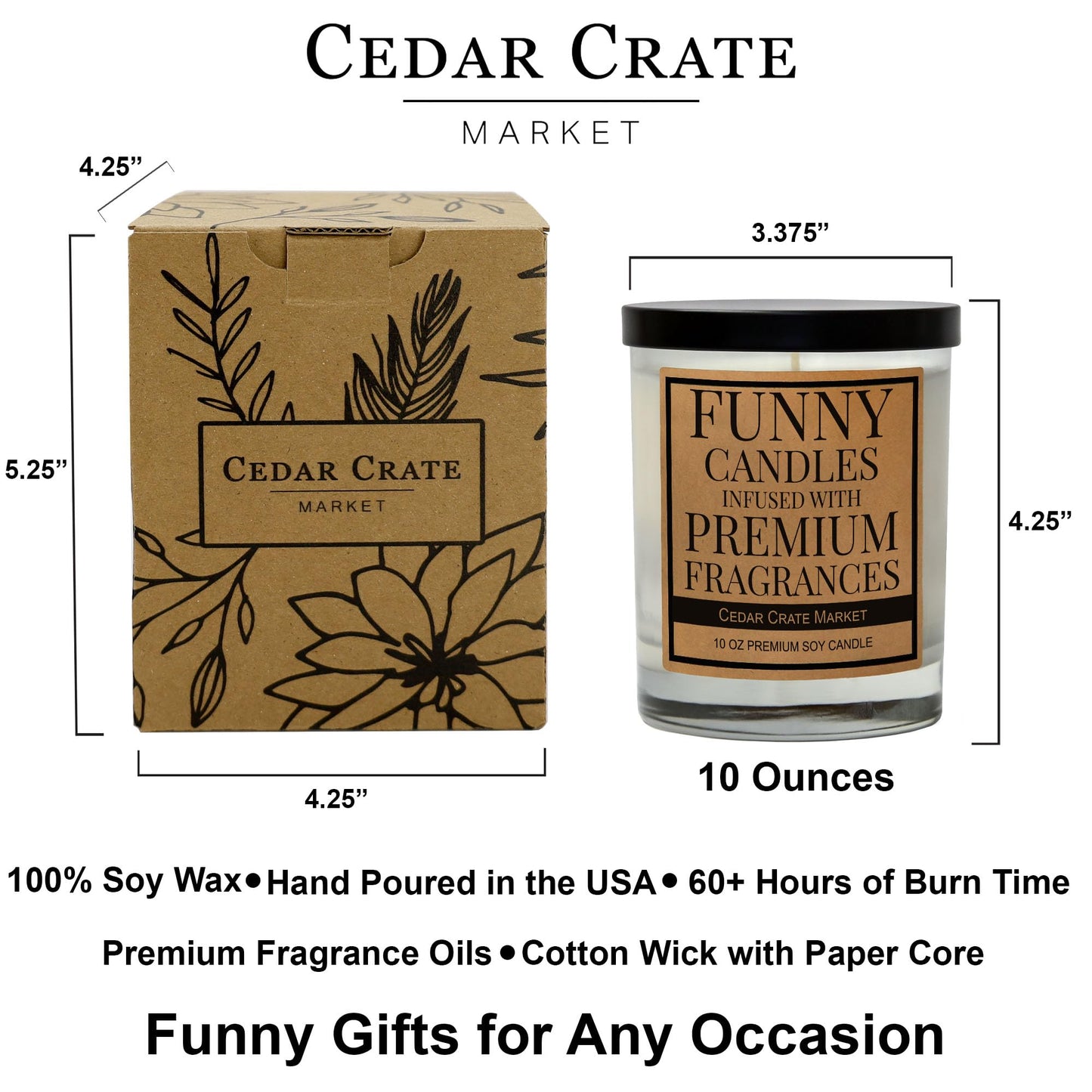 CEDAR CRATE MARKET Soy Wax Candle β Retirement Gift for Women & Men (USA Made)