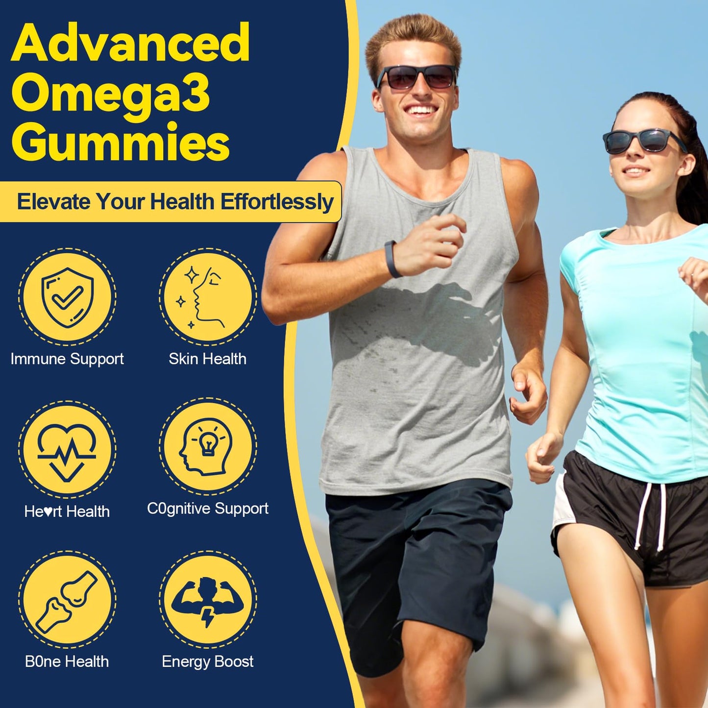 Ceecisee Vegan Omega-3 Gummies 1000mg โ Algae DHA 600mg / EPA 300mg + Vitamin D3