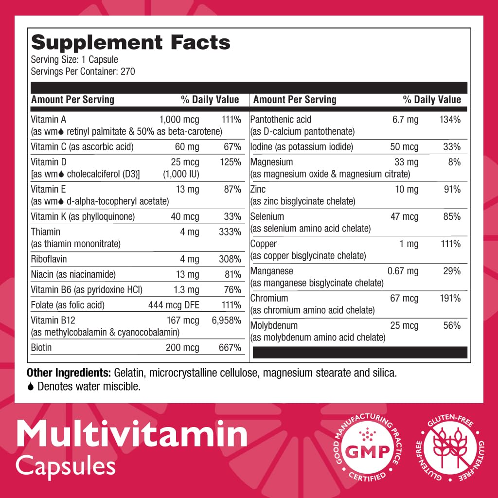 Celebrate Vitamins Bariatric Multivitamin Iron Free โ Post-Surgery Nutrition (270 Capsules)