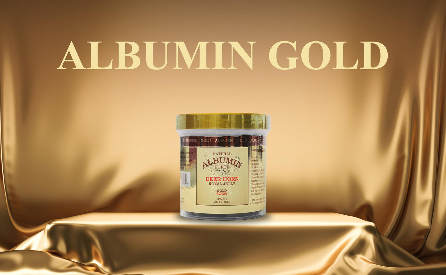 CGMLABS Natural Albumin Forte Deer Horn Royal Jelly – 1500mg/200 Softgels