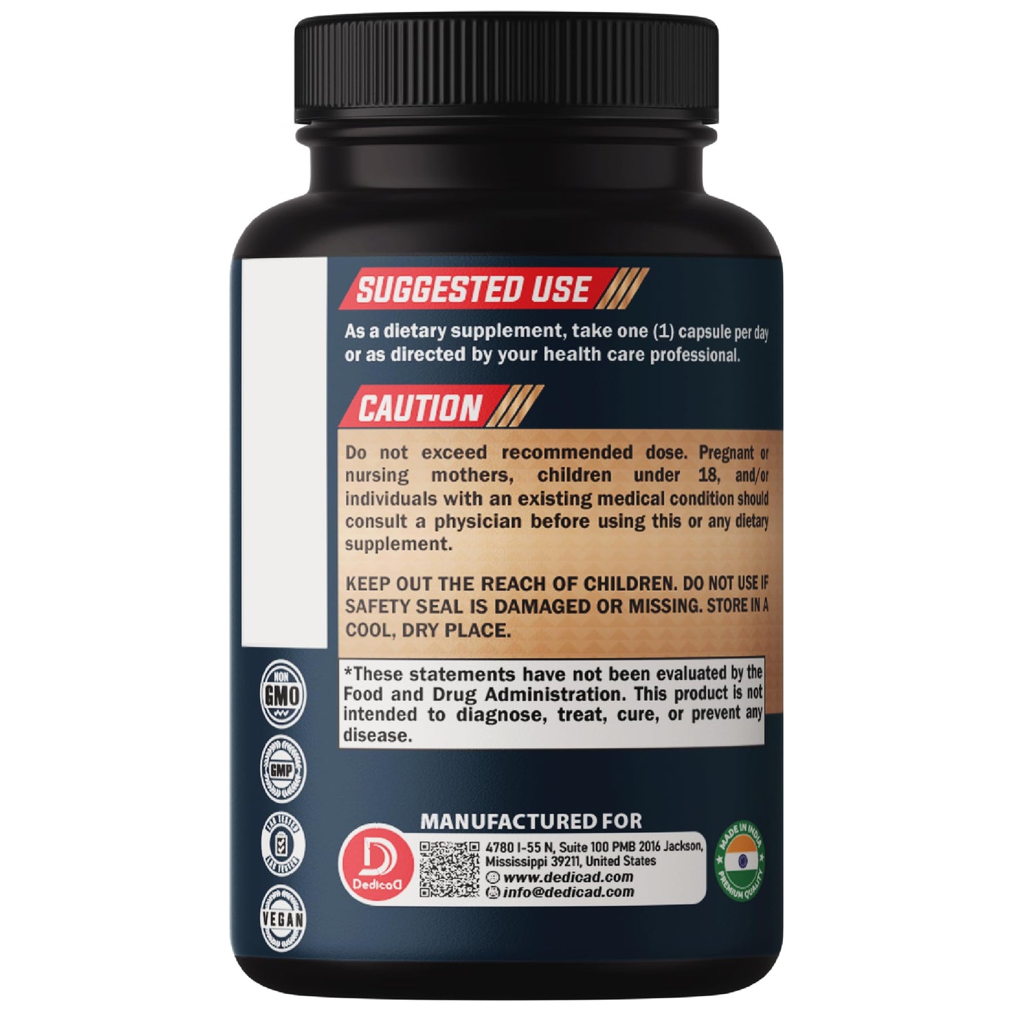 DEDICAD Kava Kava Capsules – 3-Month Supply, 90 Vegan Pills | 9-Herb Mood & Immune Support