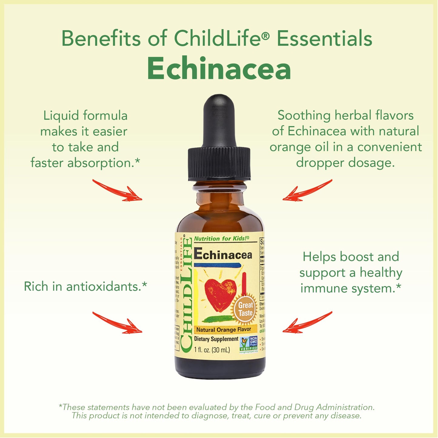 CHILDLIFE ESSENTIALS Immune Support 4-Pack โ Liquid Vitamins for Kids, Infants & Toddlers (D3, C, First Defense, Echinacea)