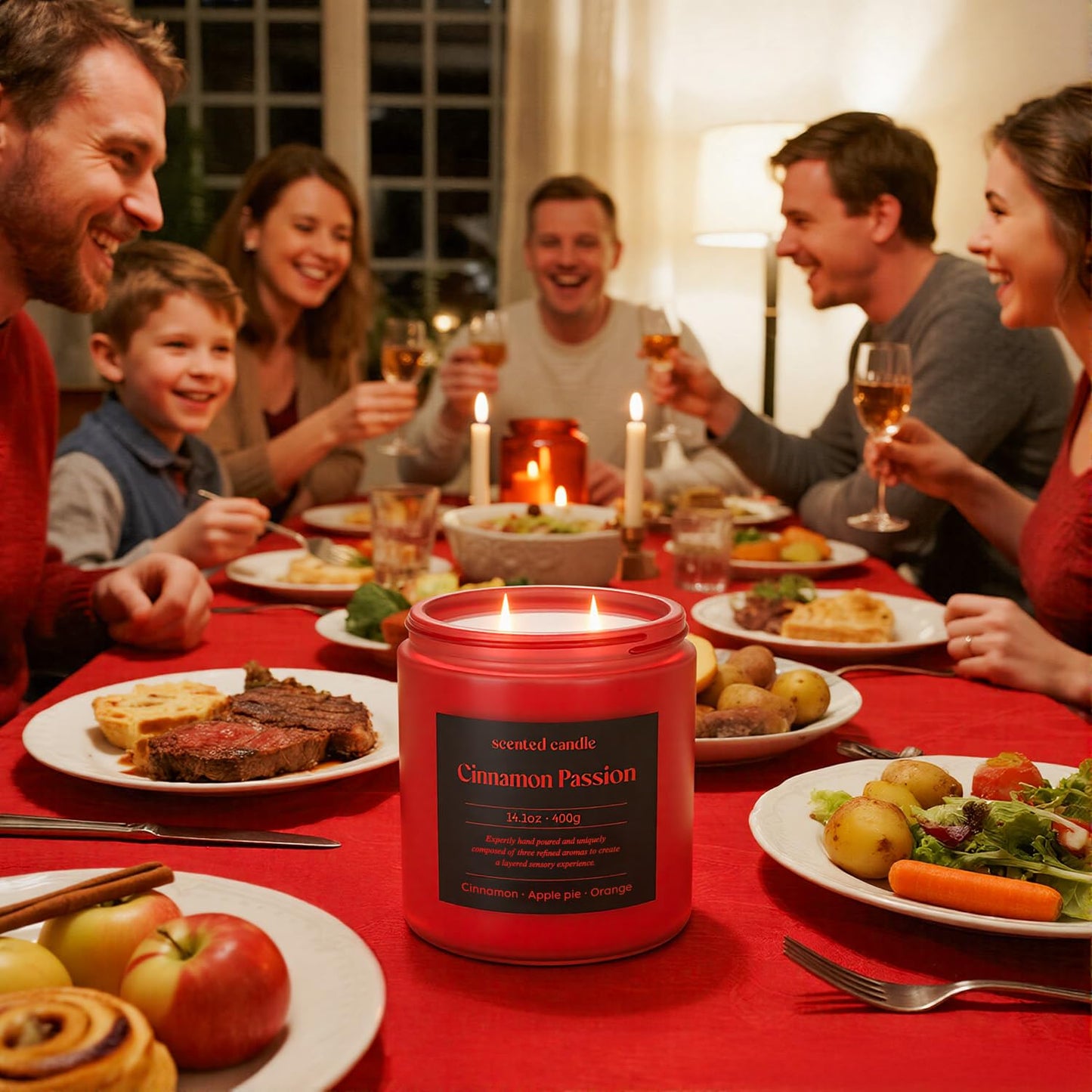 CHILLFLAME Cinnamon Candle 14.1 oz โ Dual Wick Fall Scented Candle | Gift for Women & Men