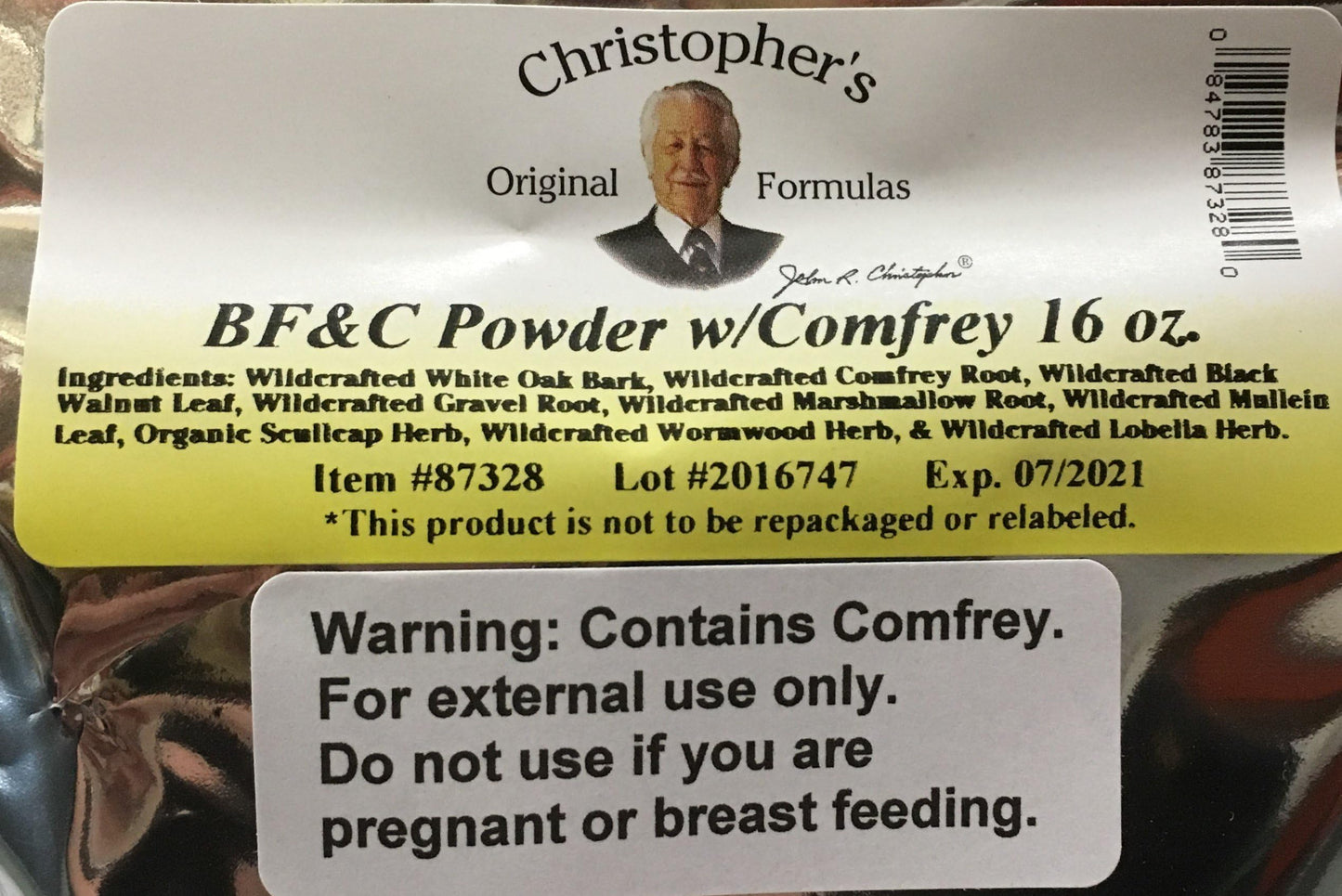 Christopher's BF&C Powder with Comfrey โ Bones & Skin Support