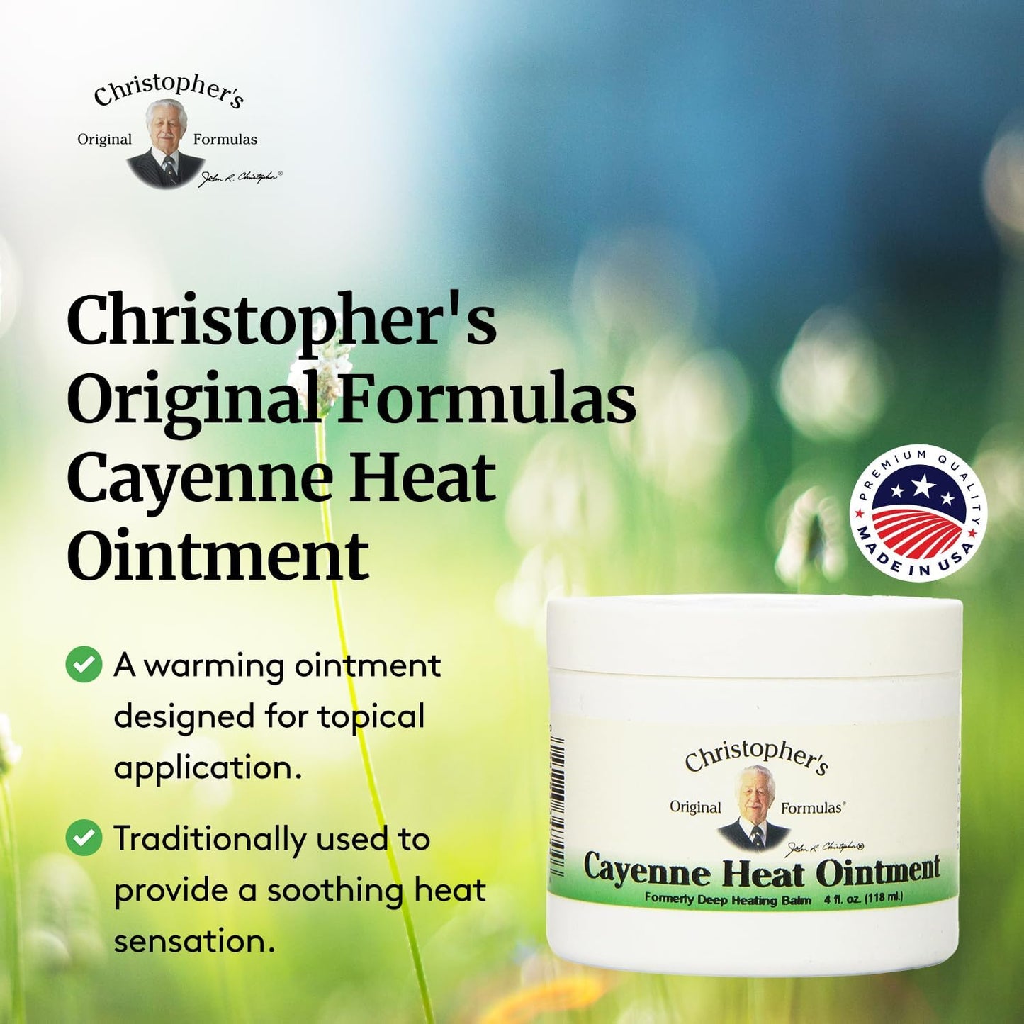 Christopher's Original Formulas Cayenne Heat Ointment โ Warming Herbal Topical for Discomfort & Circulation (4 fl oz)