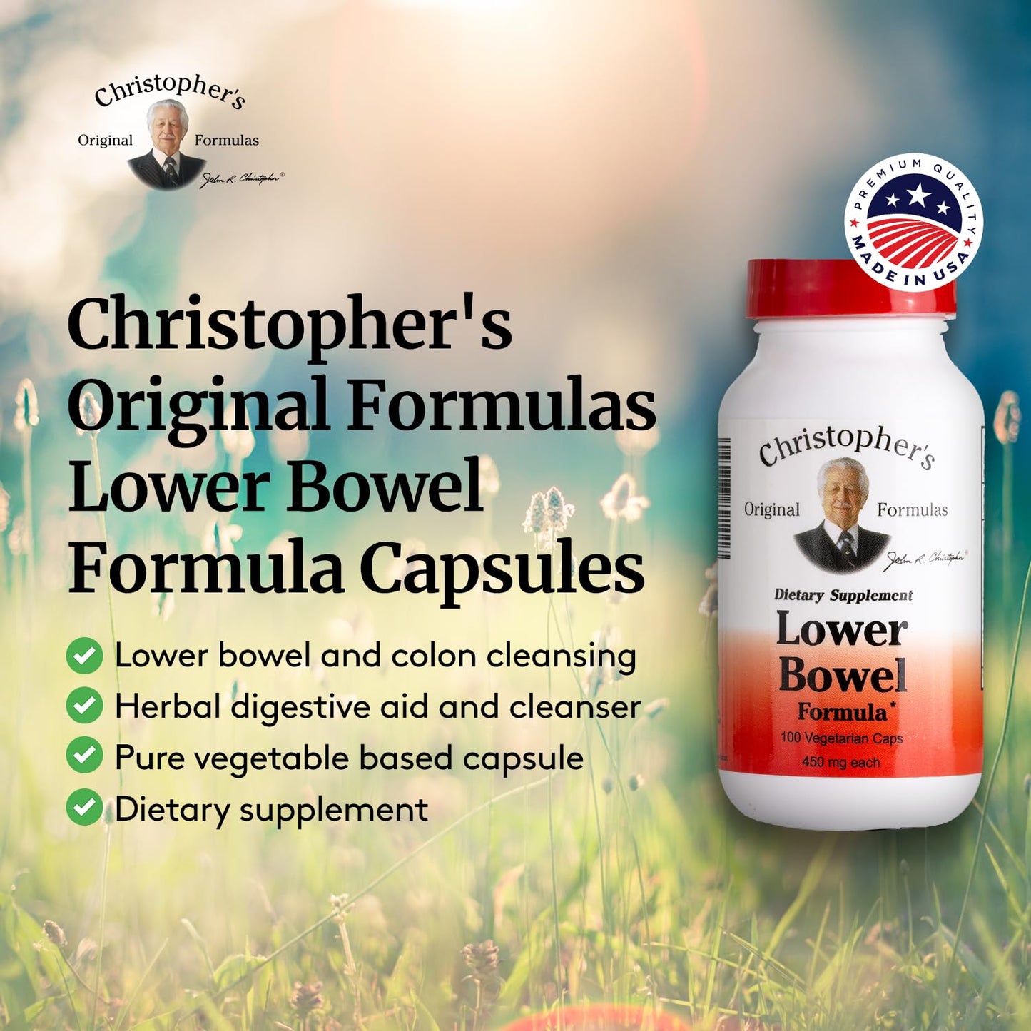 Christopher's Original Formulas Lower Bowel Cleanse Capsules โ Herbal Digestive Support, 100 Count Pack of 4