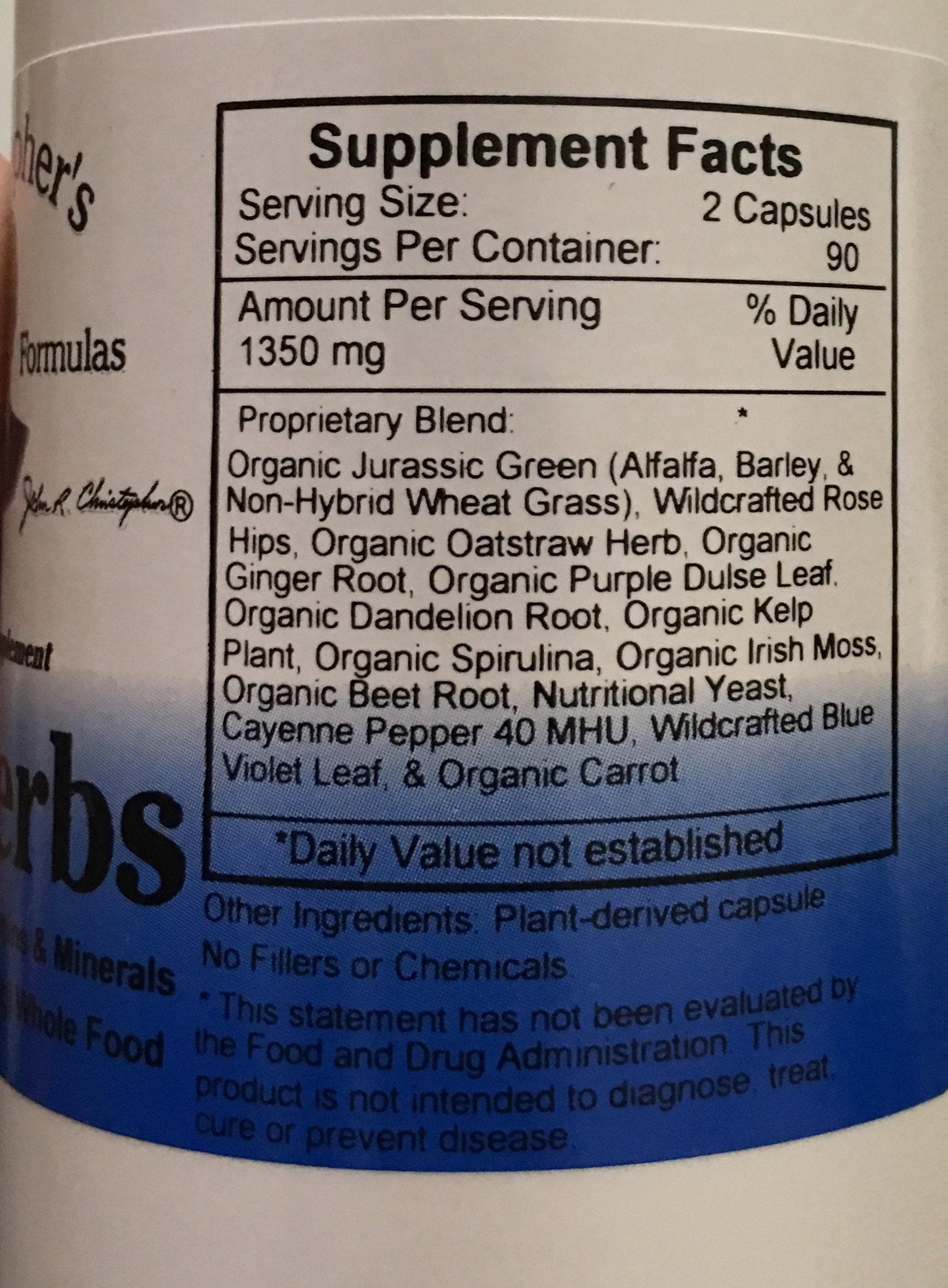Christopher's Vitalerbs โ Nutrient-Rich Herbal Supplement, 180 Veg Caps