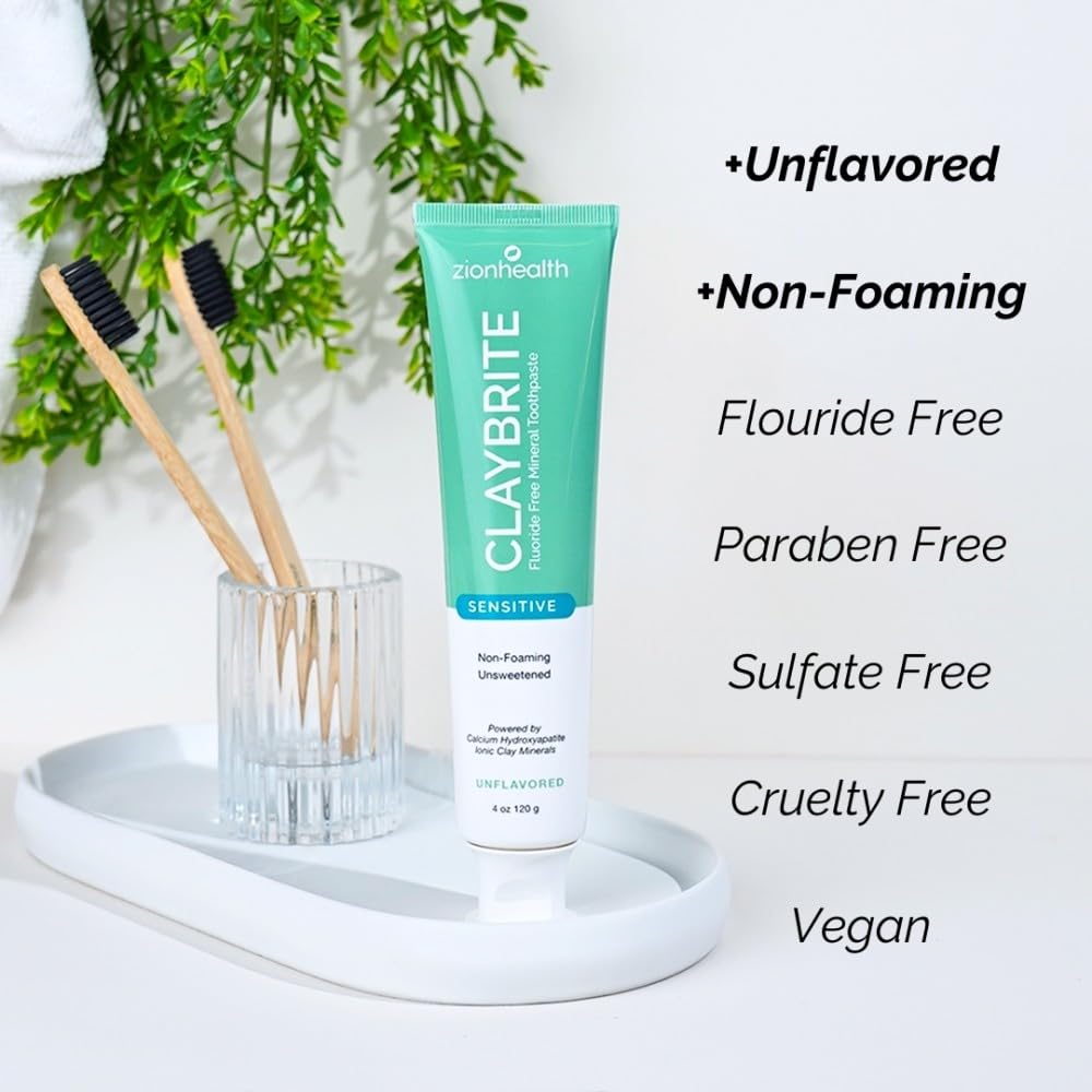 ClayBrite Sensitive Natural Toothpaste โ Zion Health 4 oz