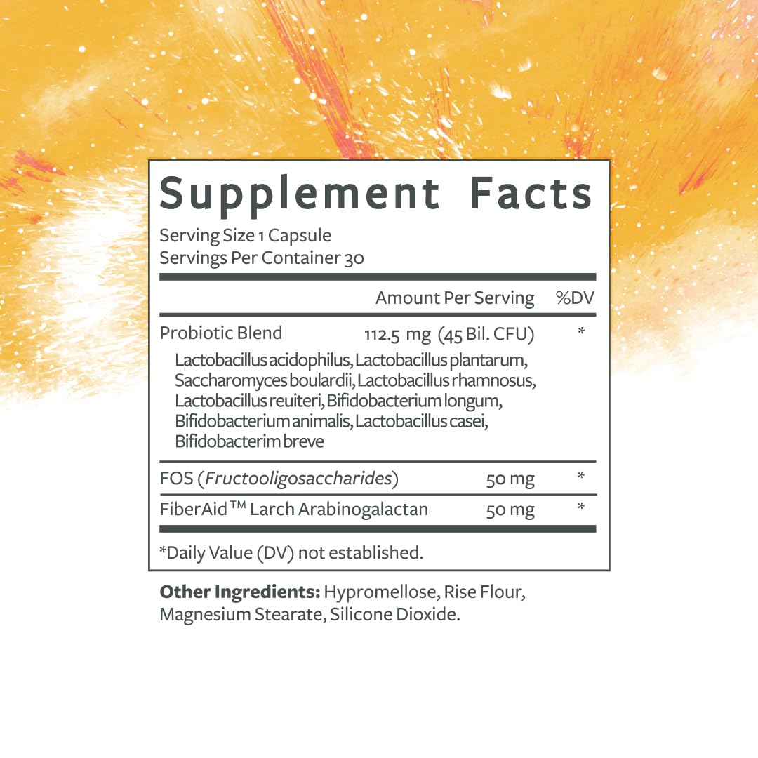 Clean Biome Probiotic for Gut Health - 45B CFU, 9-Strain Digestive Support, 30 Capsules