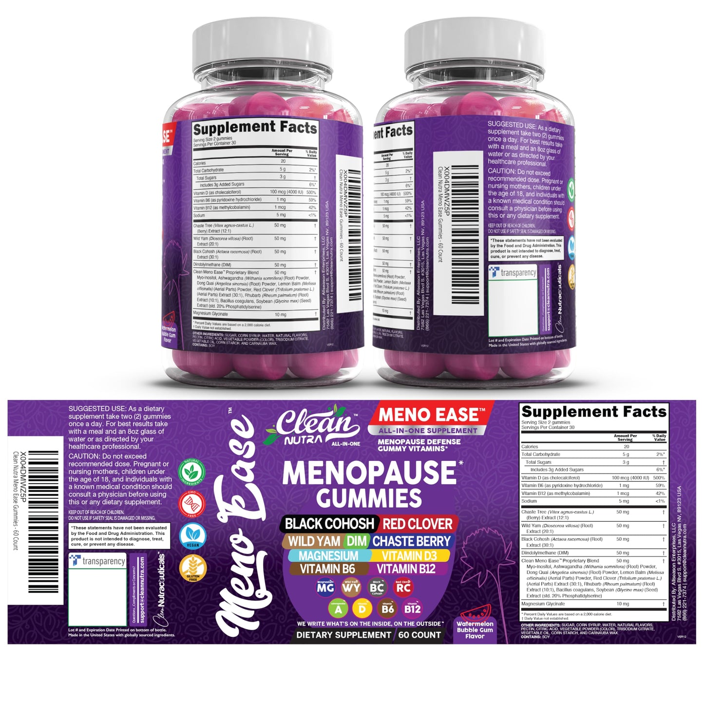 Clean Nutraceuticals Menopause Gummies for Women โ Hormone Balance & Night Sweat Support