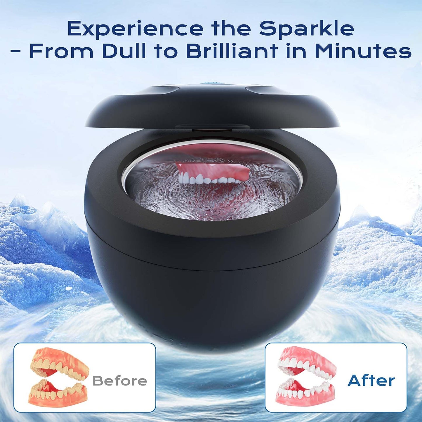 Ultrasonic Retainer Cleaner 2025 Upgraded โ 45kHz 200ml for Dentures, Braces & Jewelry