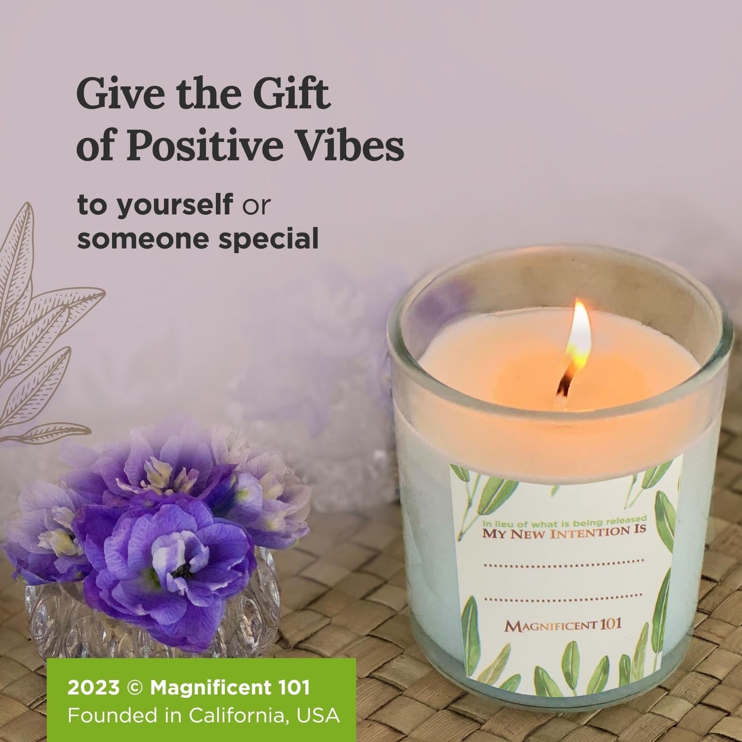 Magnificent 101 Set of 3 Sage Smudge Candles โ 42-Hour Burn, 3.5 oz, Soy Wax