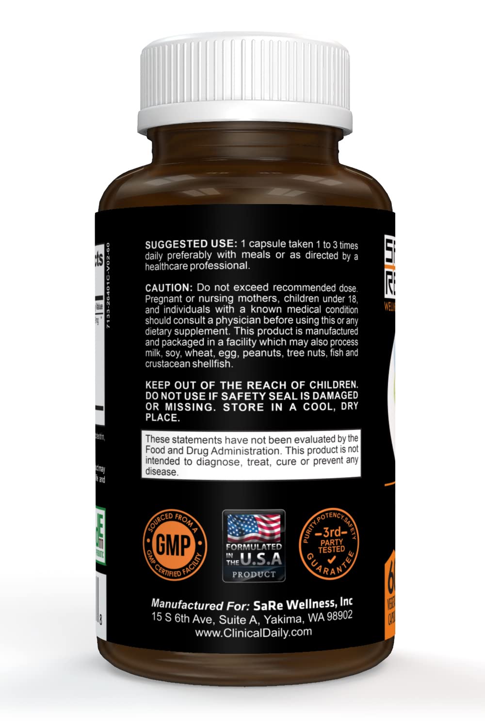 Clinical Daily Smart Defense Mega Spore Probiotic โ Bacillus Subtilis & Lactobacillus plantarum | 60 Vegan Capsules