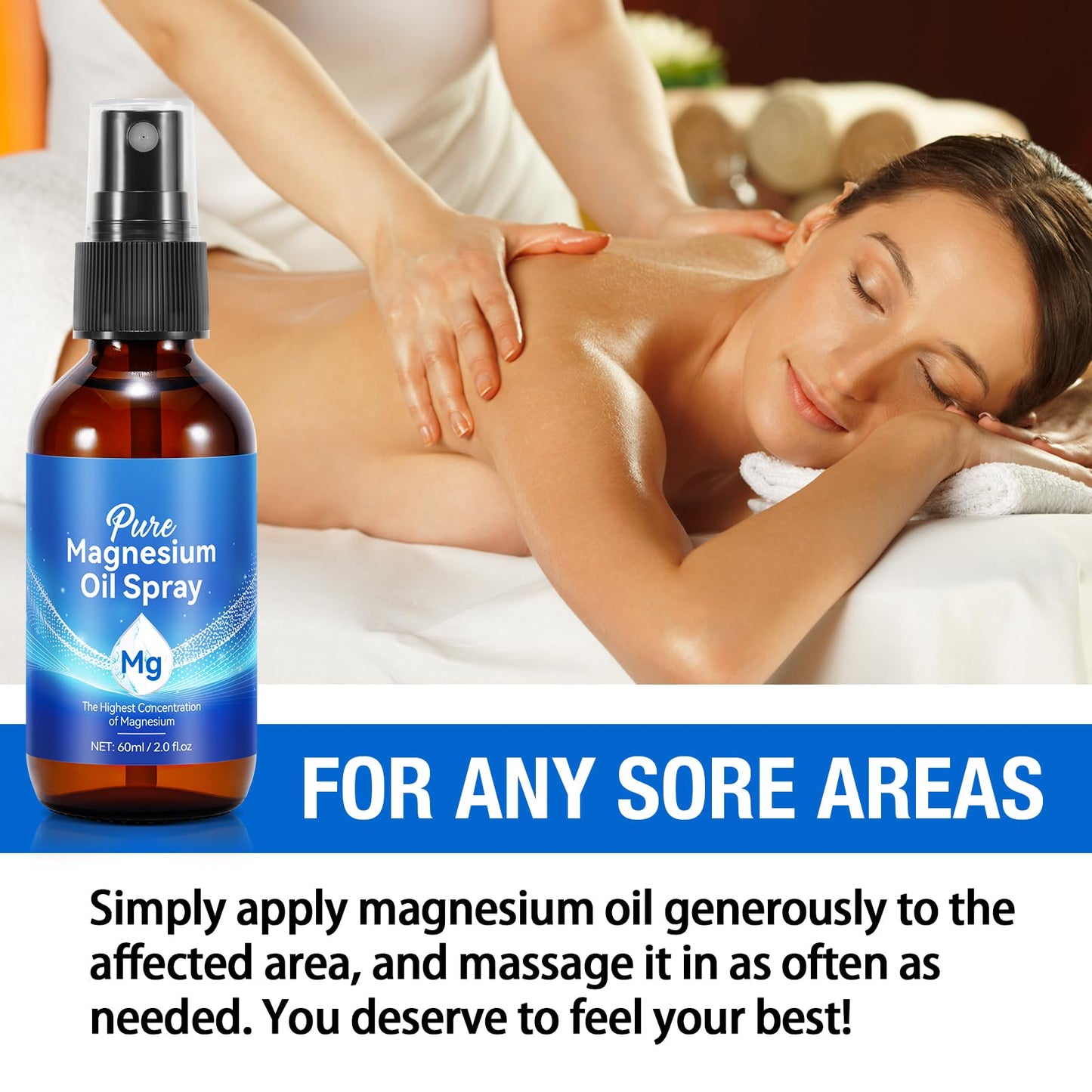 Magnesium Oil Spray for Feet โ 100% Natural & Organic (2 oz, Glass Bottle)