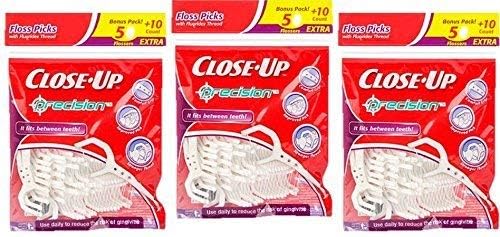 Close-Up Precision Floss Picks โ 60 Ct, Pack of 3 (180 Flossers)