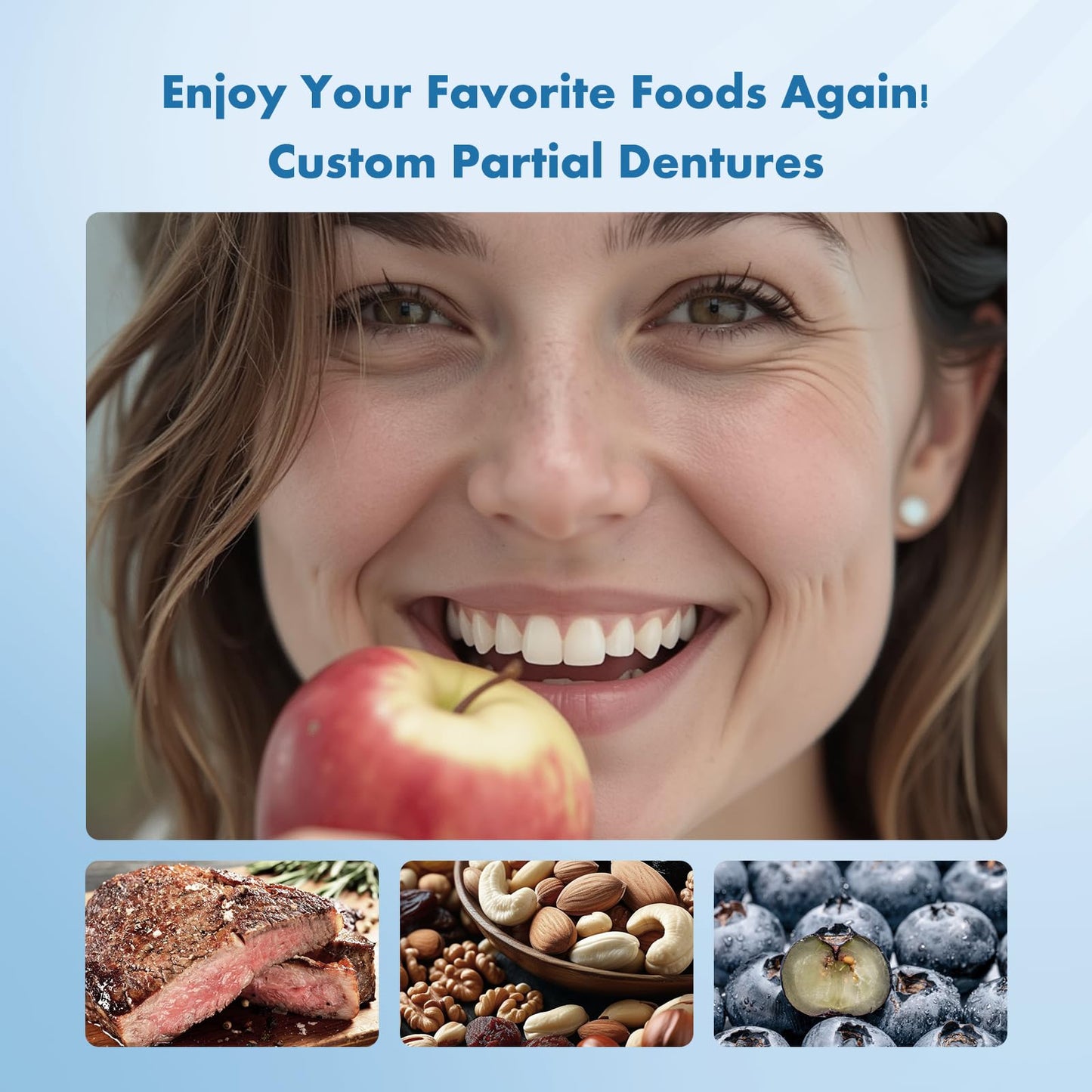 Custom Removable Dentures โ Personalized Partial Dentures with Storage Case (1-6 Teeth)