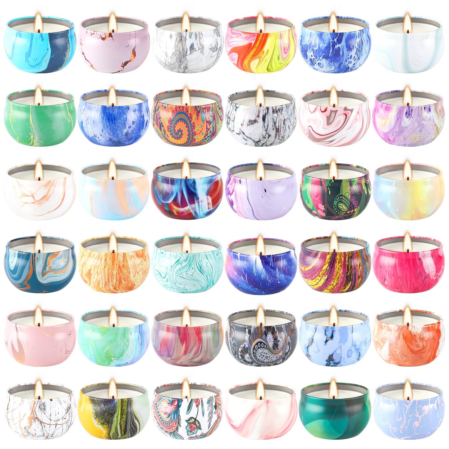 CLTNIKET 36 Packs Scented Candles Gift Set β 2.5 oz Portable Jars for Spa, Yoga, Aromatherapy