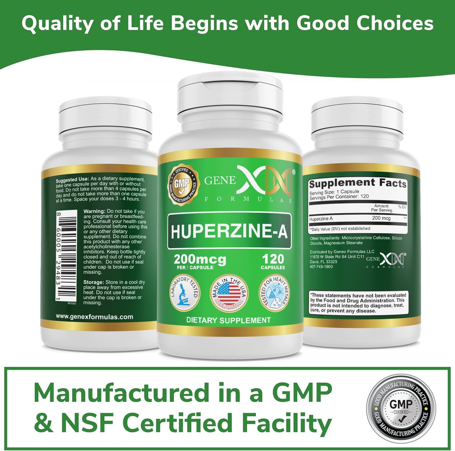 Genex Huperzine A 200mcg (120 Caps) โ Nootropic Support